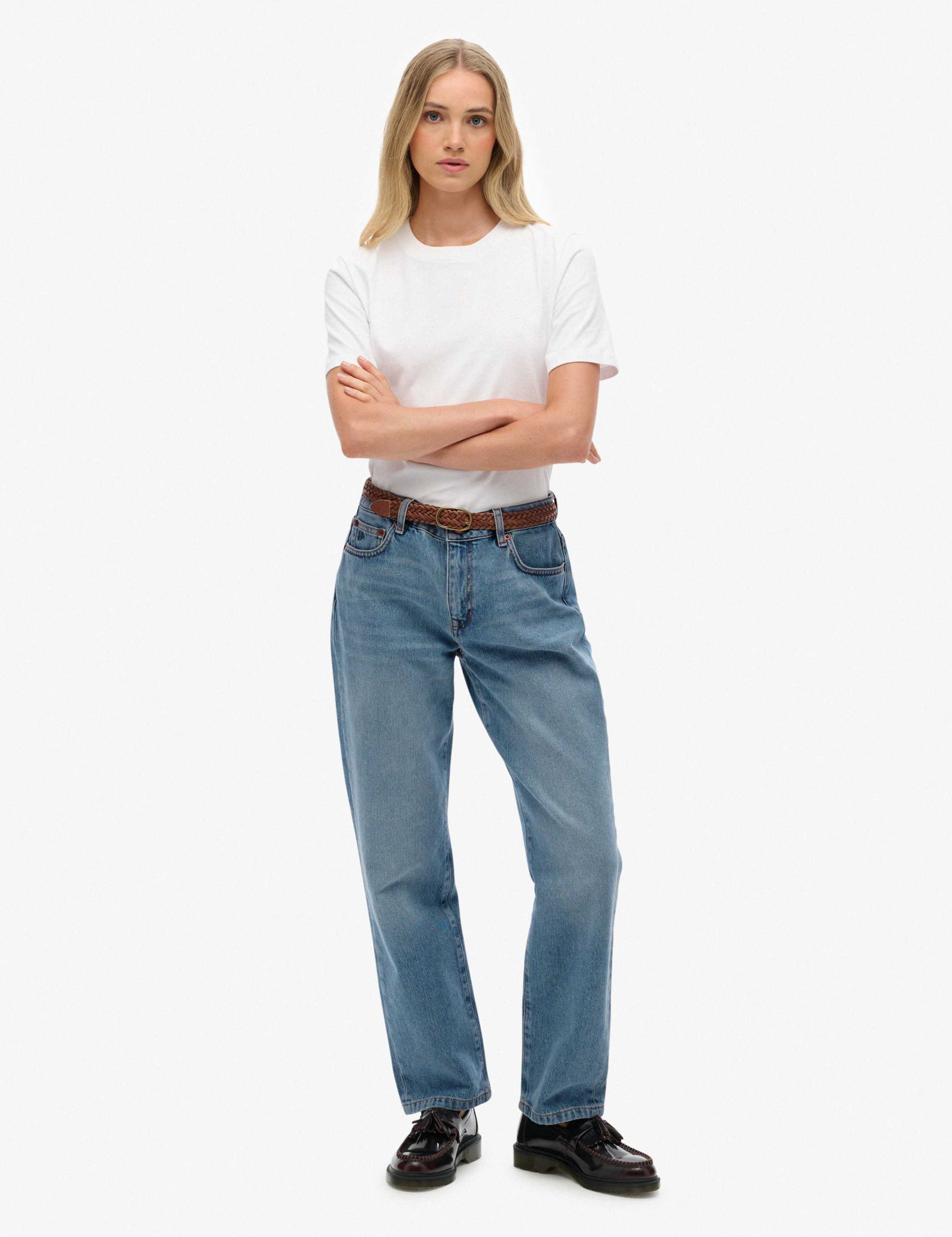 Mid Rise Straight Leg Jeans 1 of 8