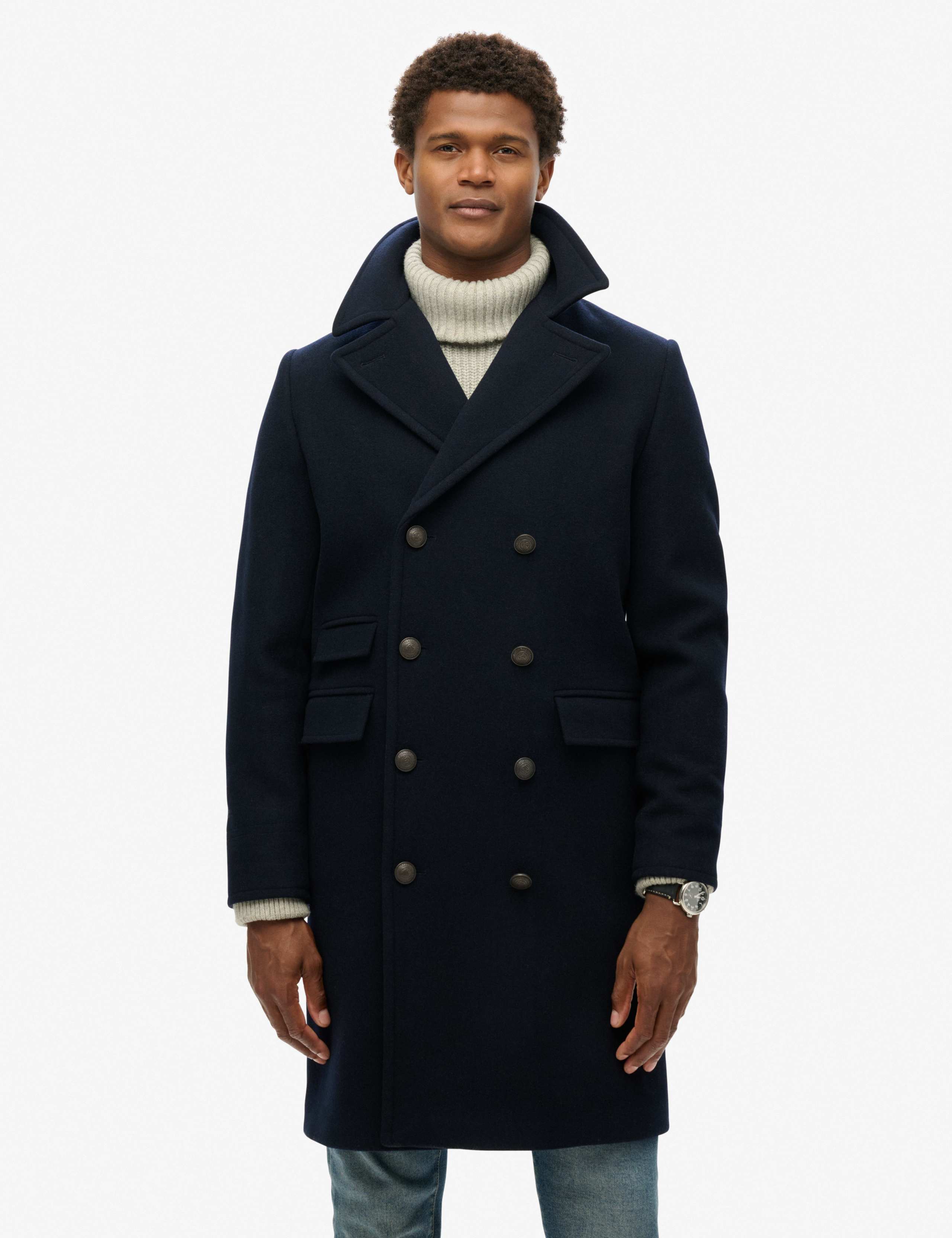 Wool Rich Double Breasted Peacoat 1 of 7