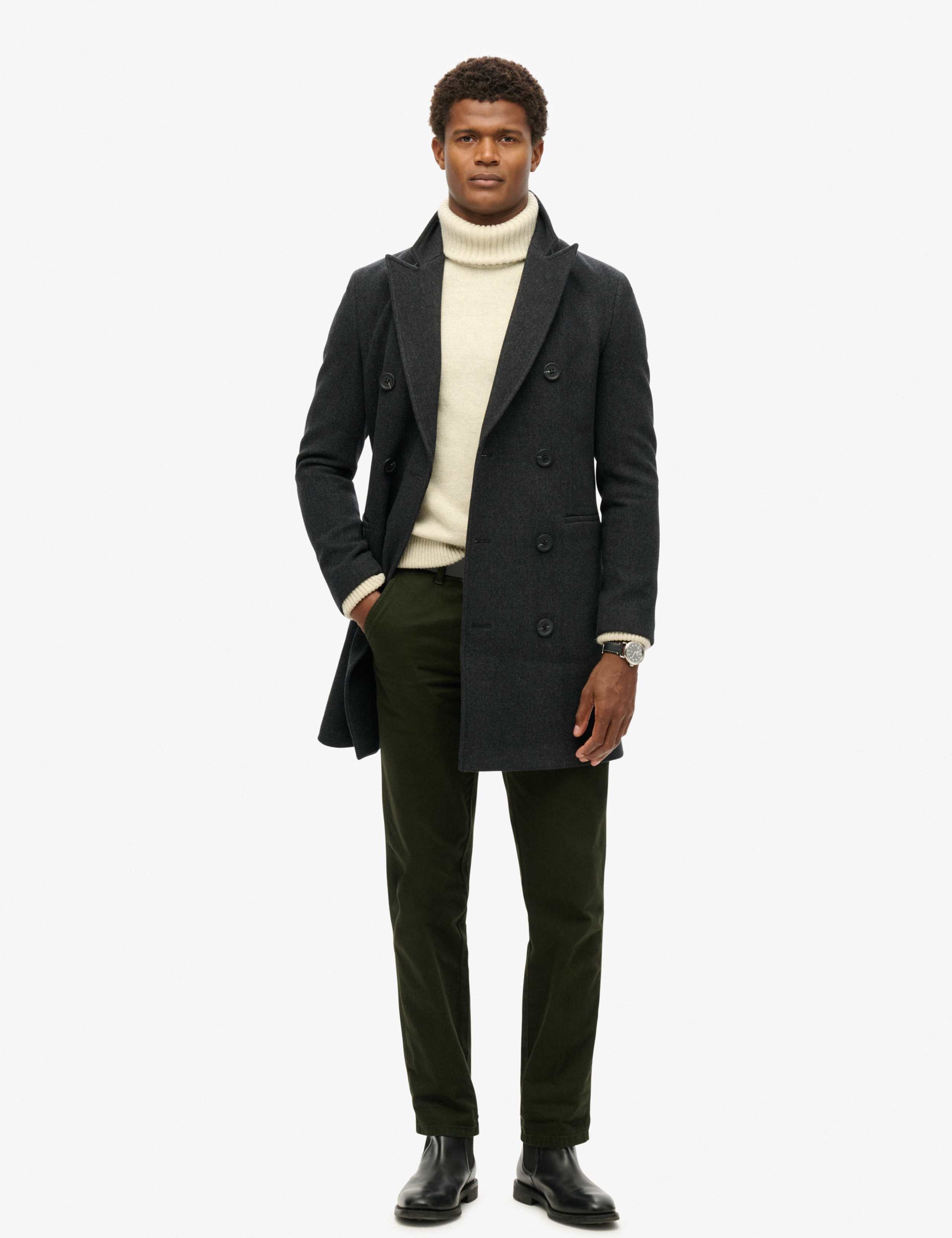 Herringbone Double Breasted Coat 3 of 7