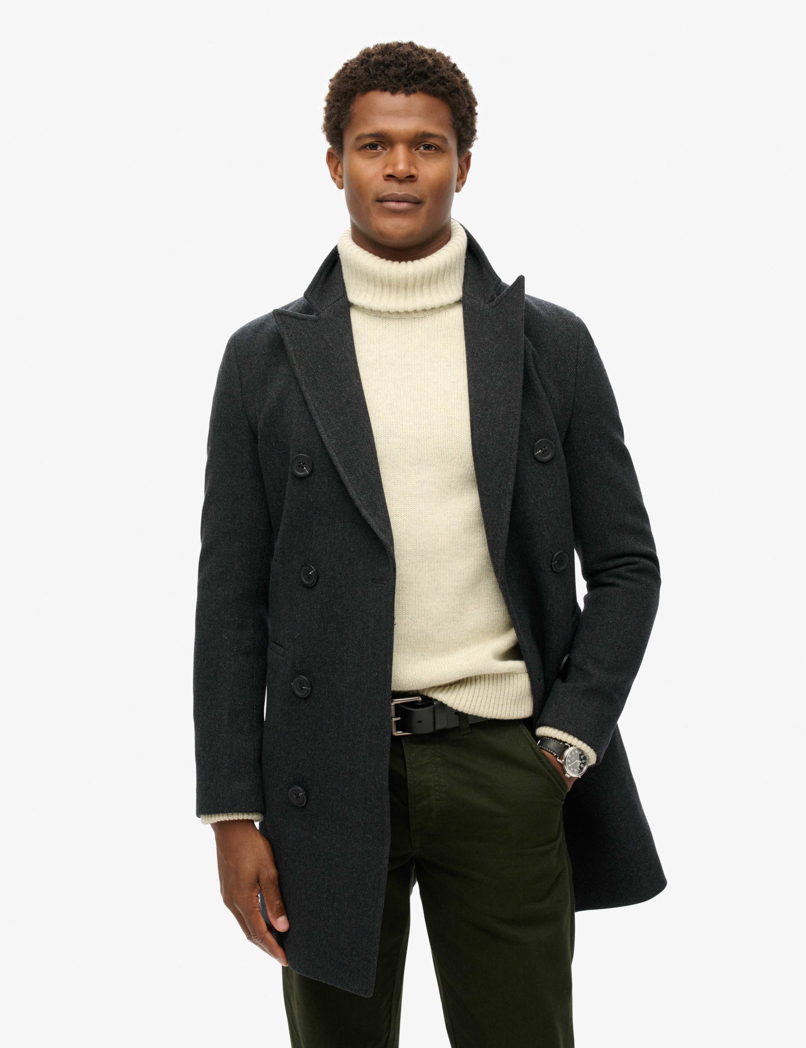 Herringbone Double Breasted Coat 4 of 7