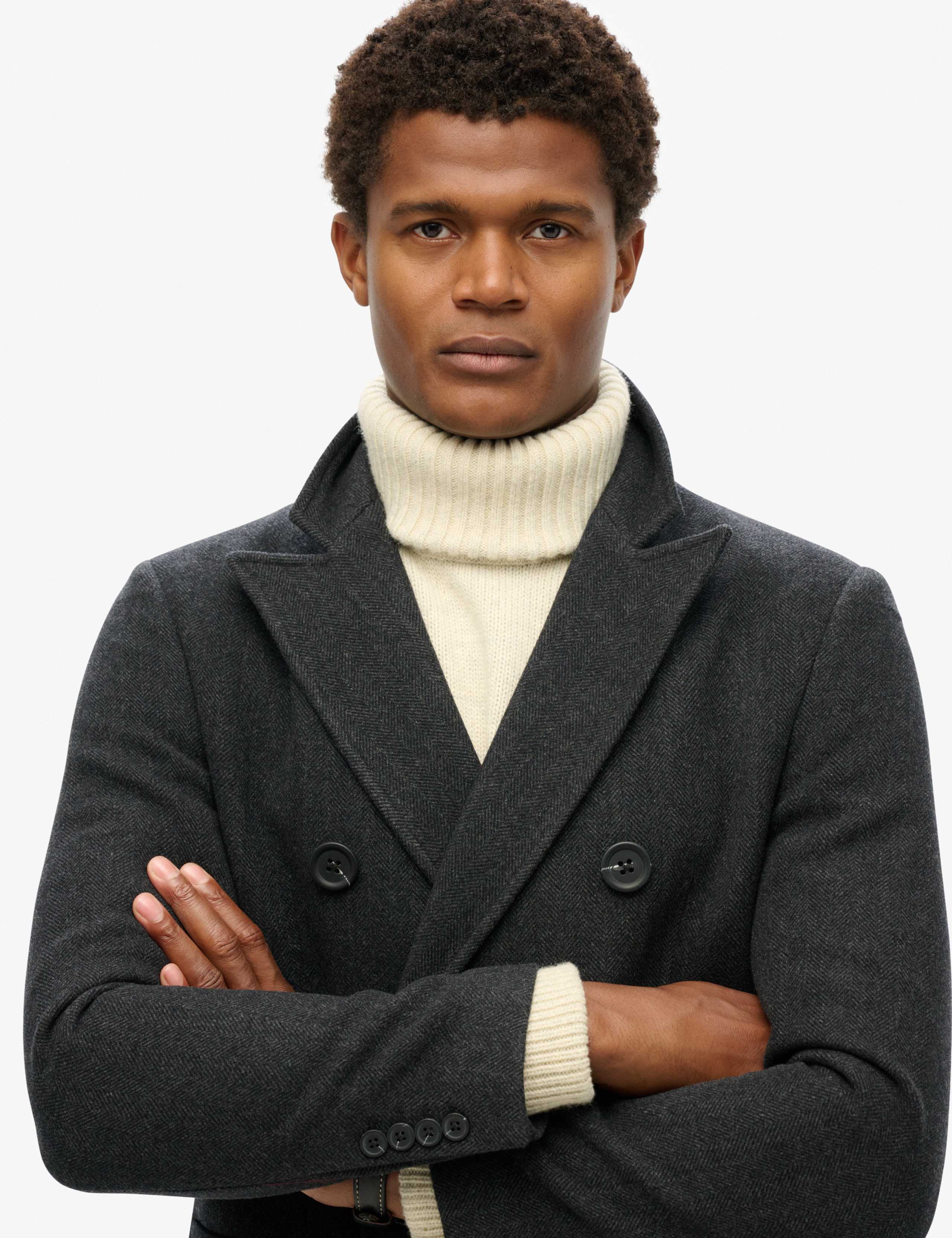 Herringbone Double Breasted Coat 6 of 7