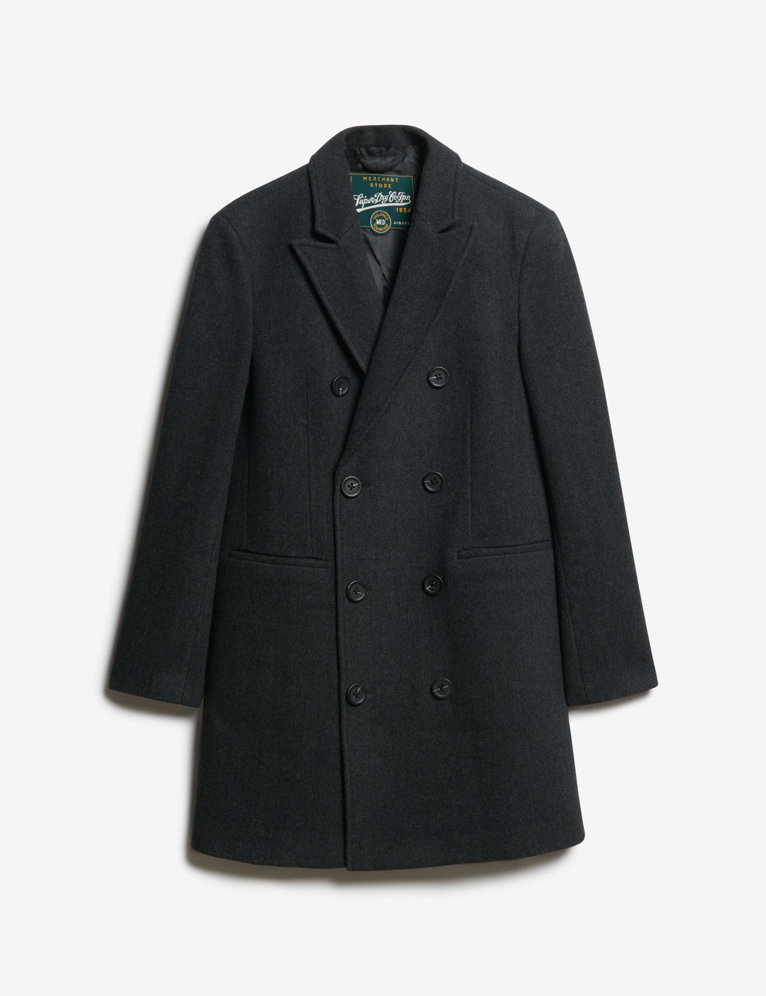 Herringbone Double Breasted Coat 2 of 7