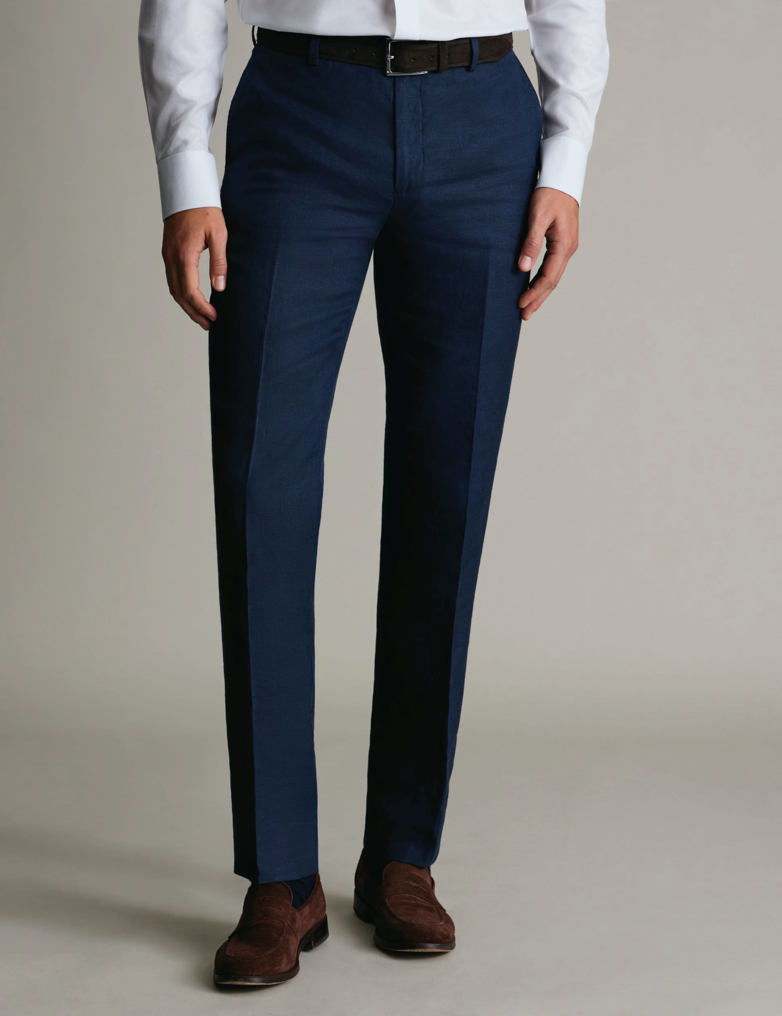 Slim Fit Pure Linen Suit Trousers 1 of 4