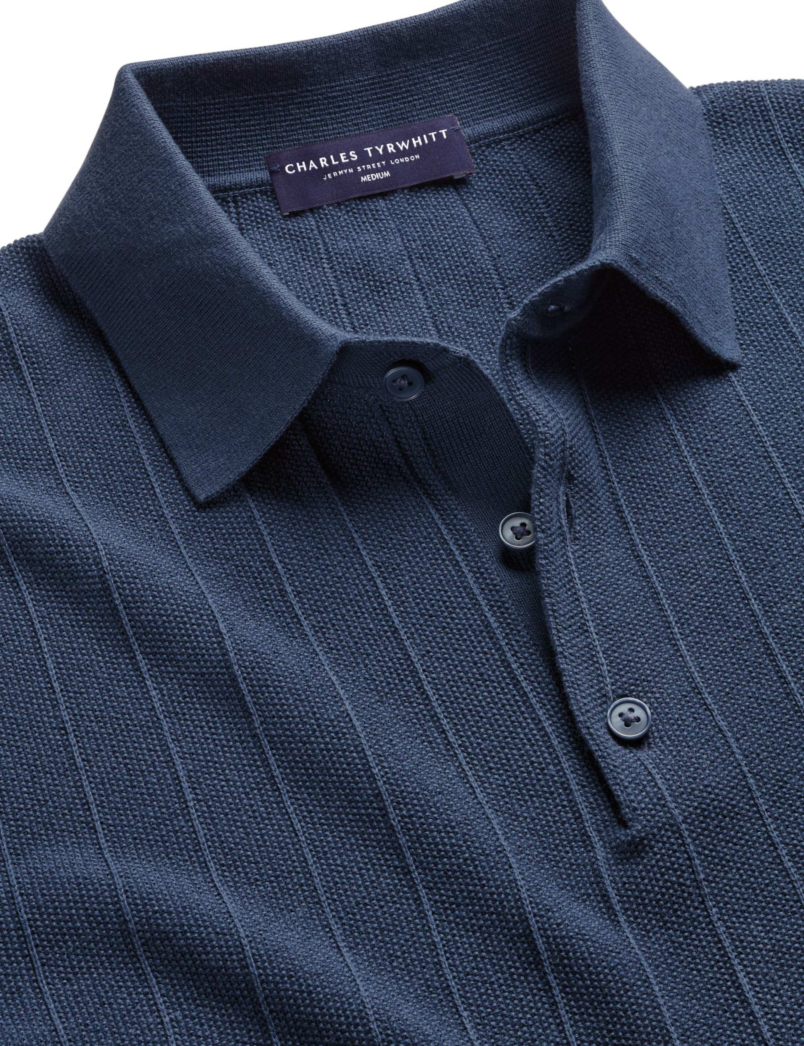 Pure Cotton Textured Knitted Polo Shirt 4 of 4