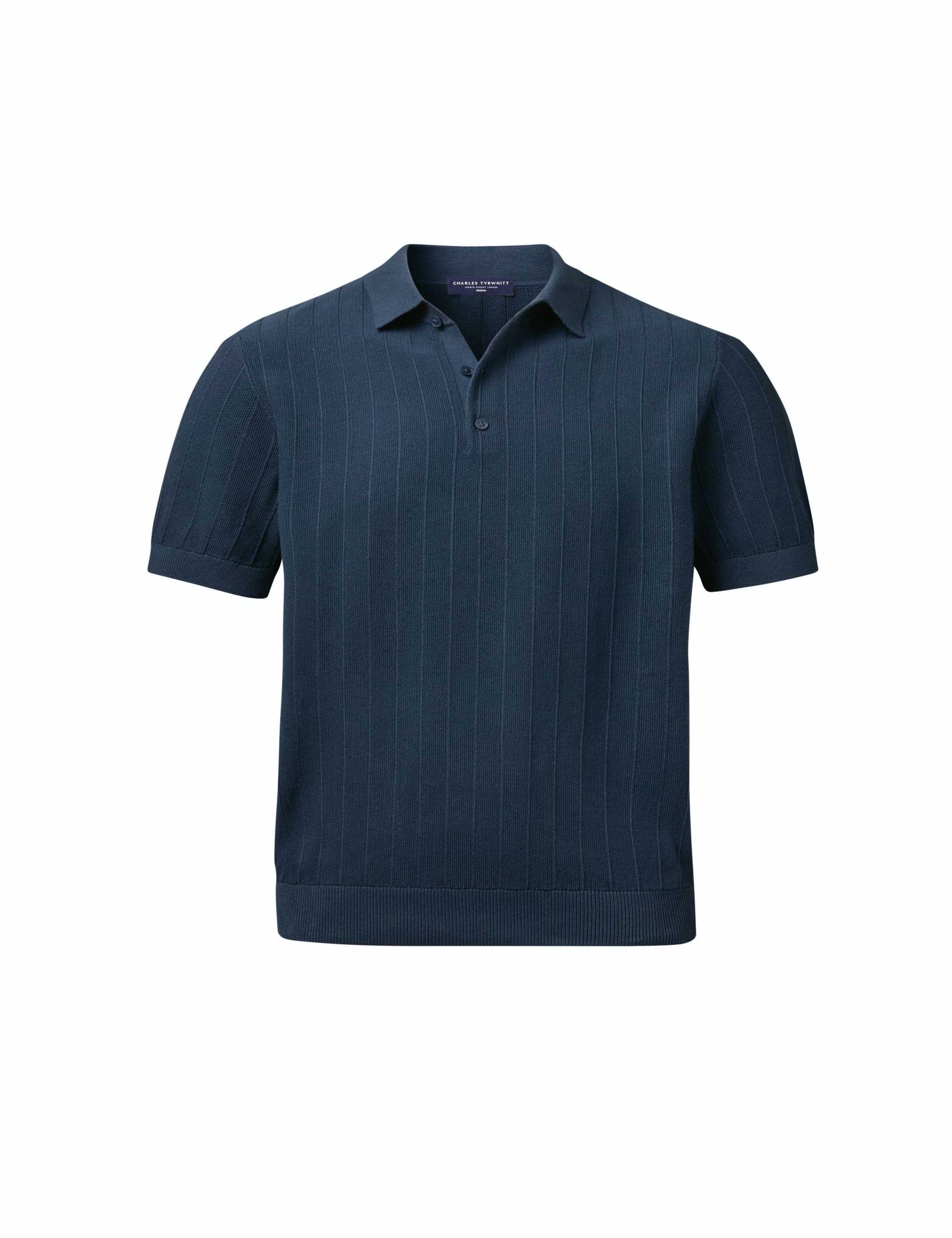Pure Cotton Textured Knitted Polo Shirt 2 of 4