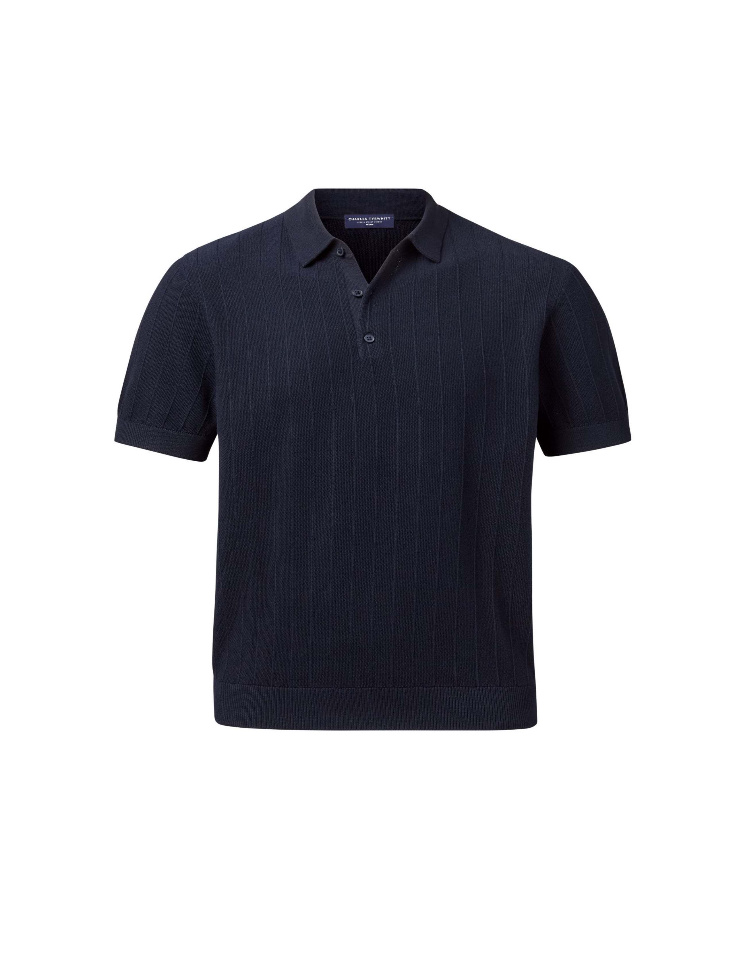 Pure Cotton Textured Knitted Polo Shirt 2 of 4