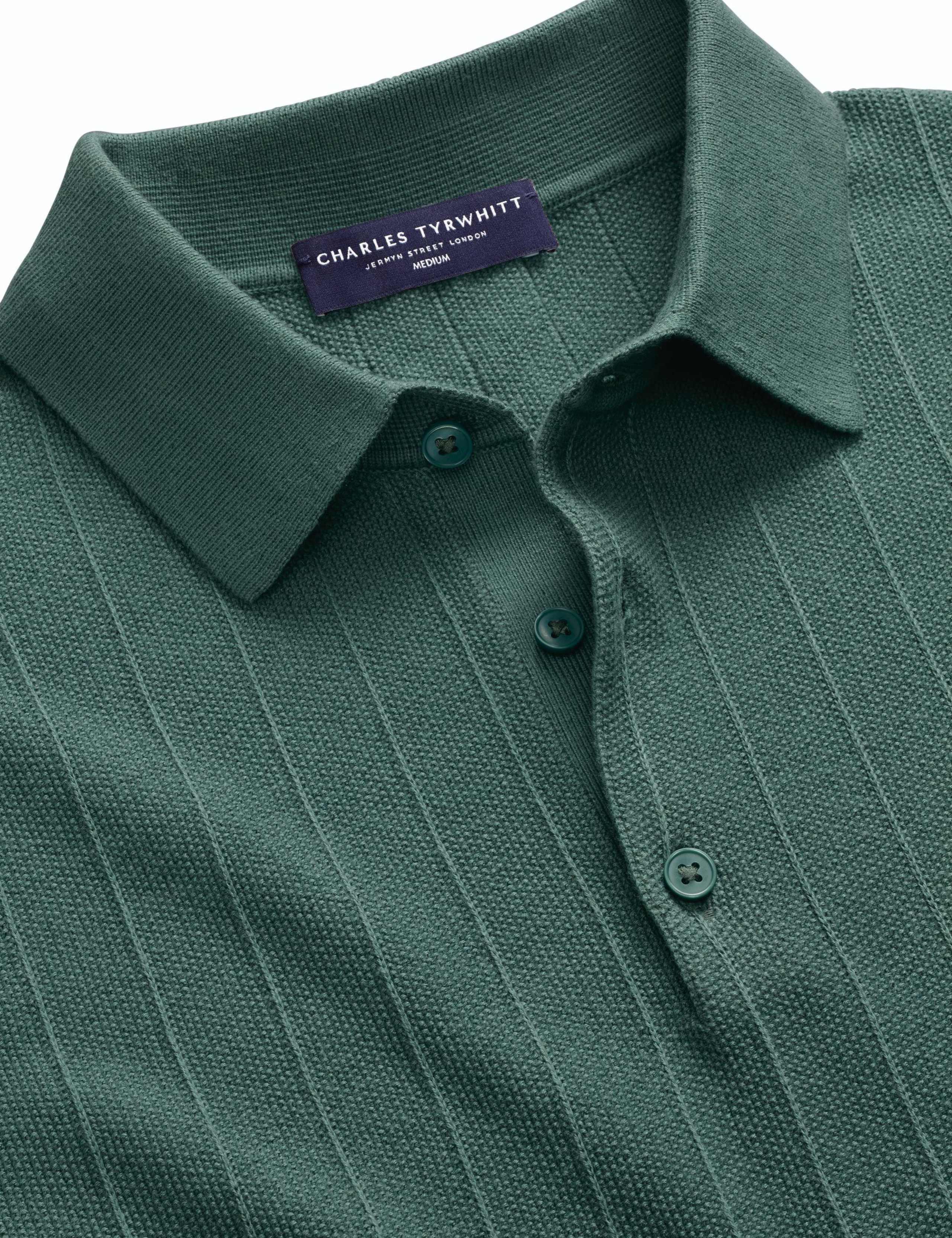 Pure Cotton Textured Knitted Polo Shirt 4 of 4