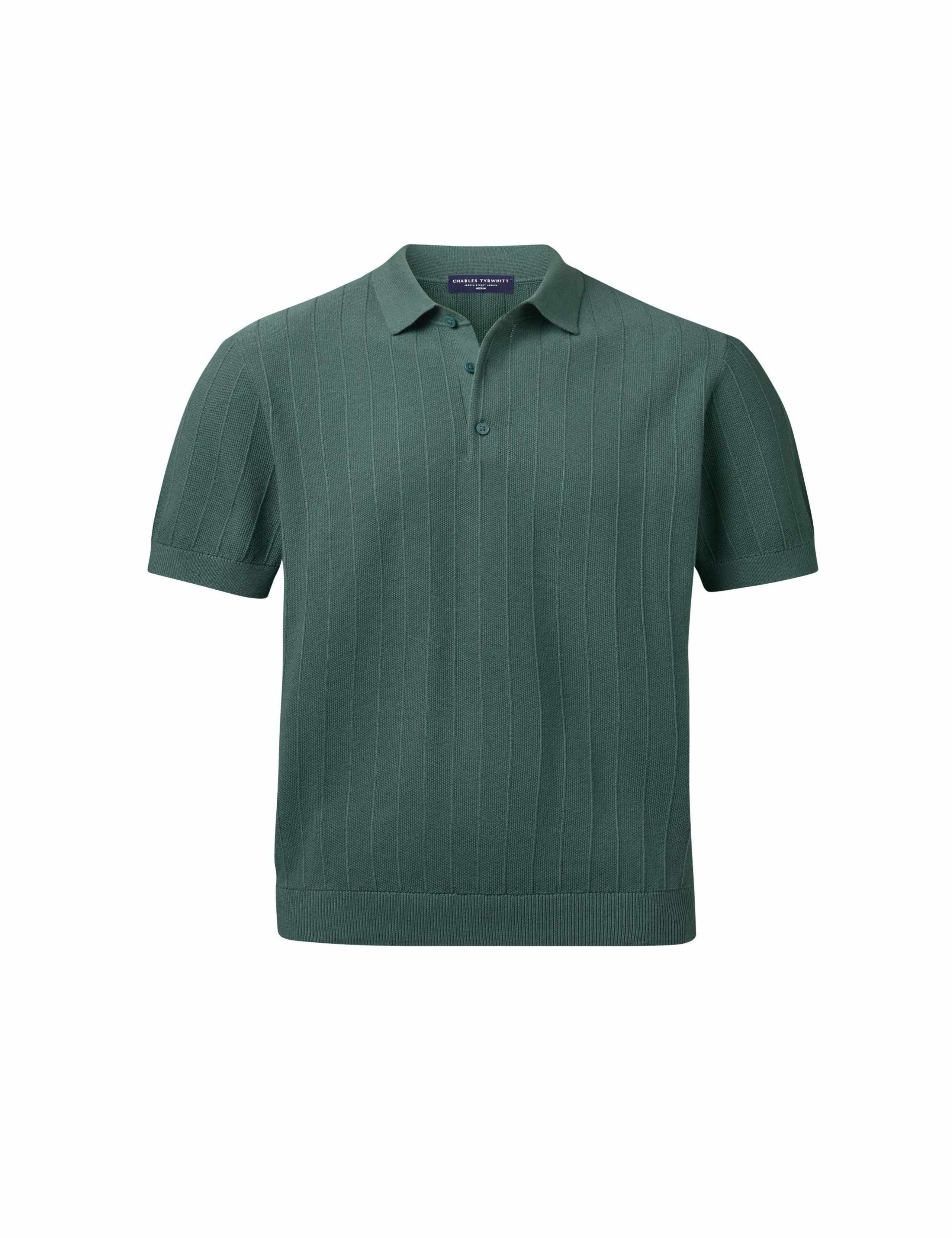 Pure Cotton Textured Knitted Polo Shirt 2 of 4