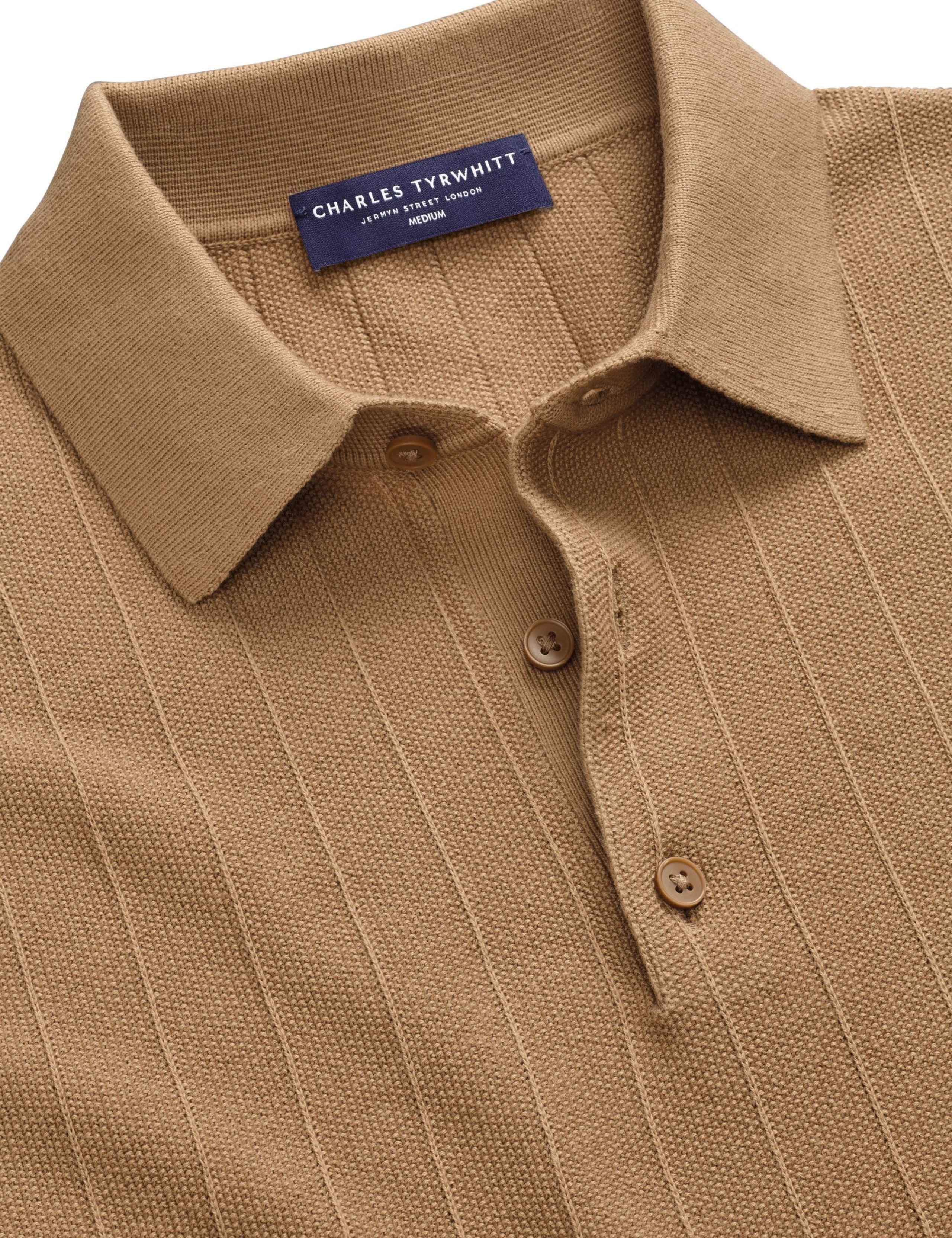 Pure Cotton Textured Knitted Polo Shirt 4 of 4