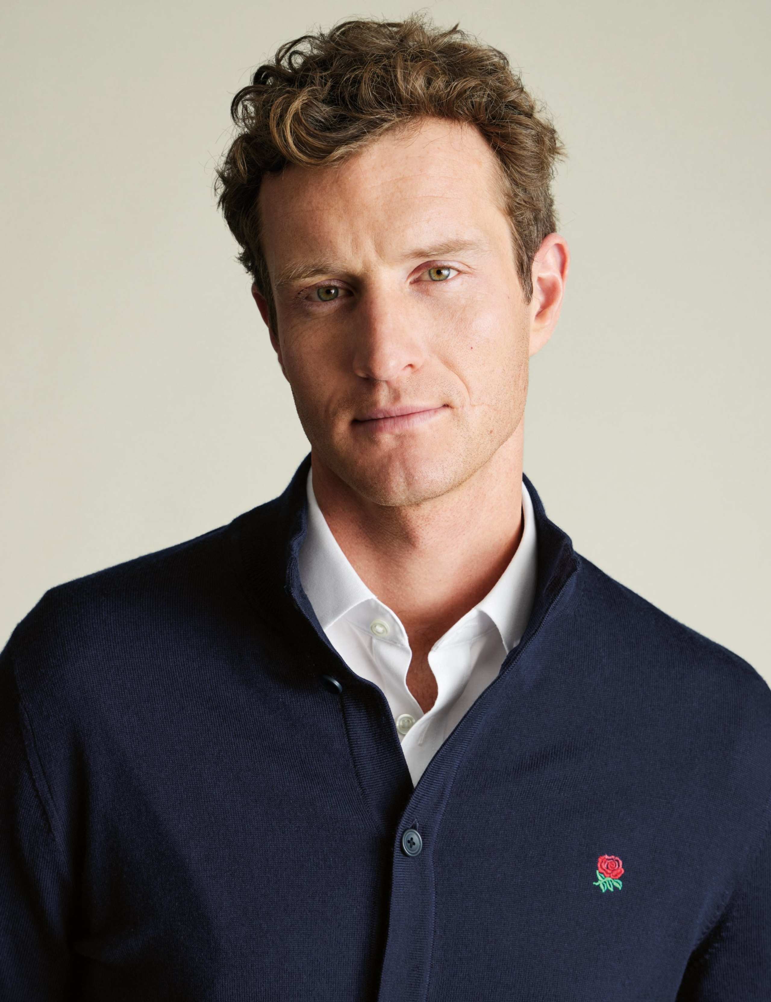 Pure Merino Wool RFU Funnel Neck Cardigan 3 of 5