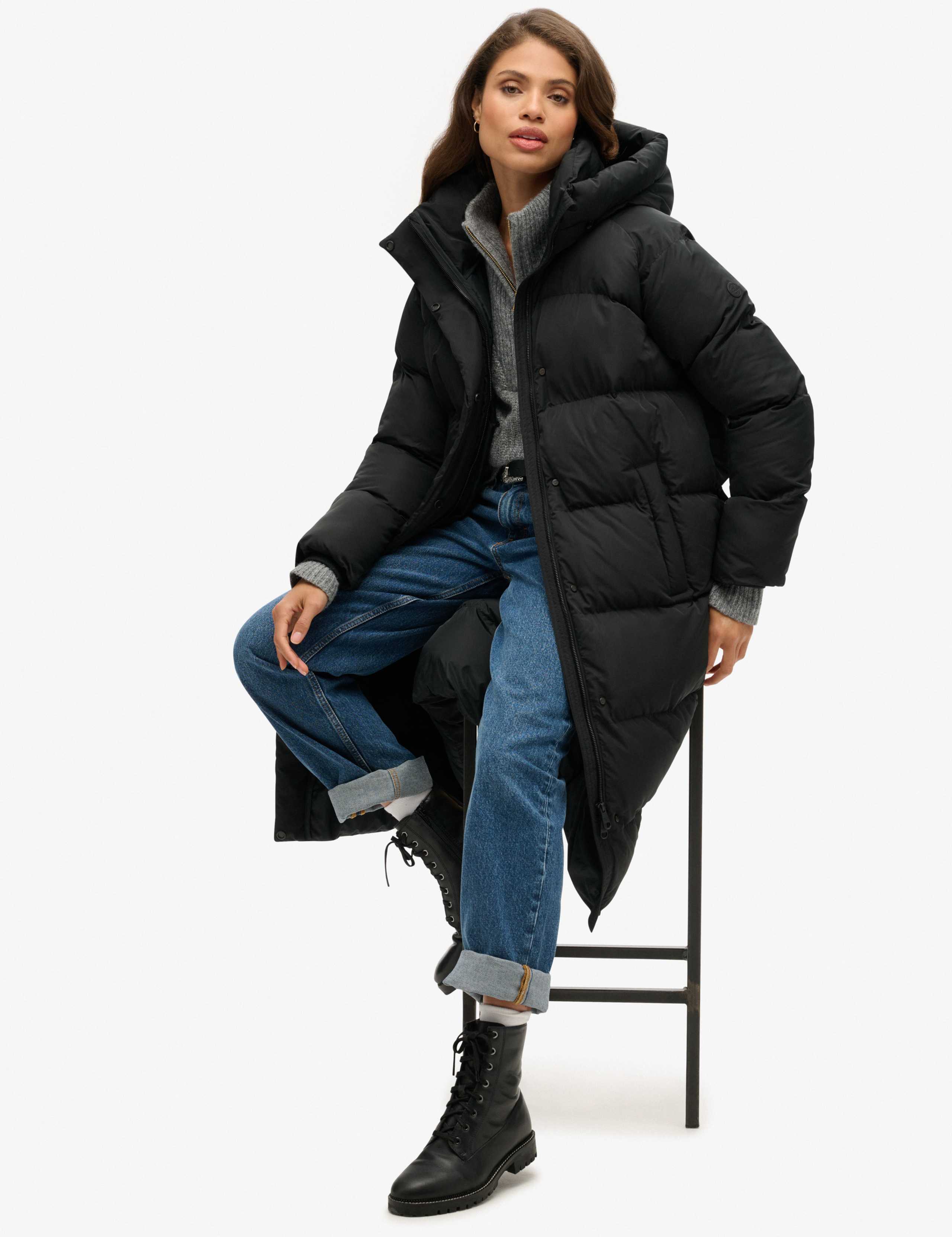 Padded Hooded Oversized Longline Puffer Jacket 2 of 6
