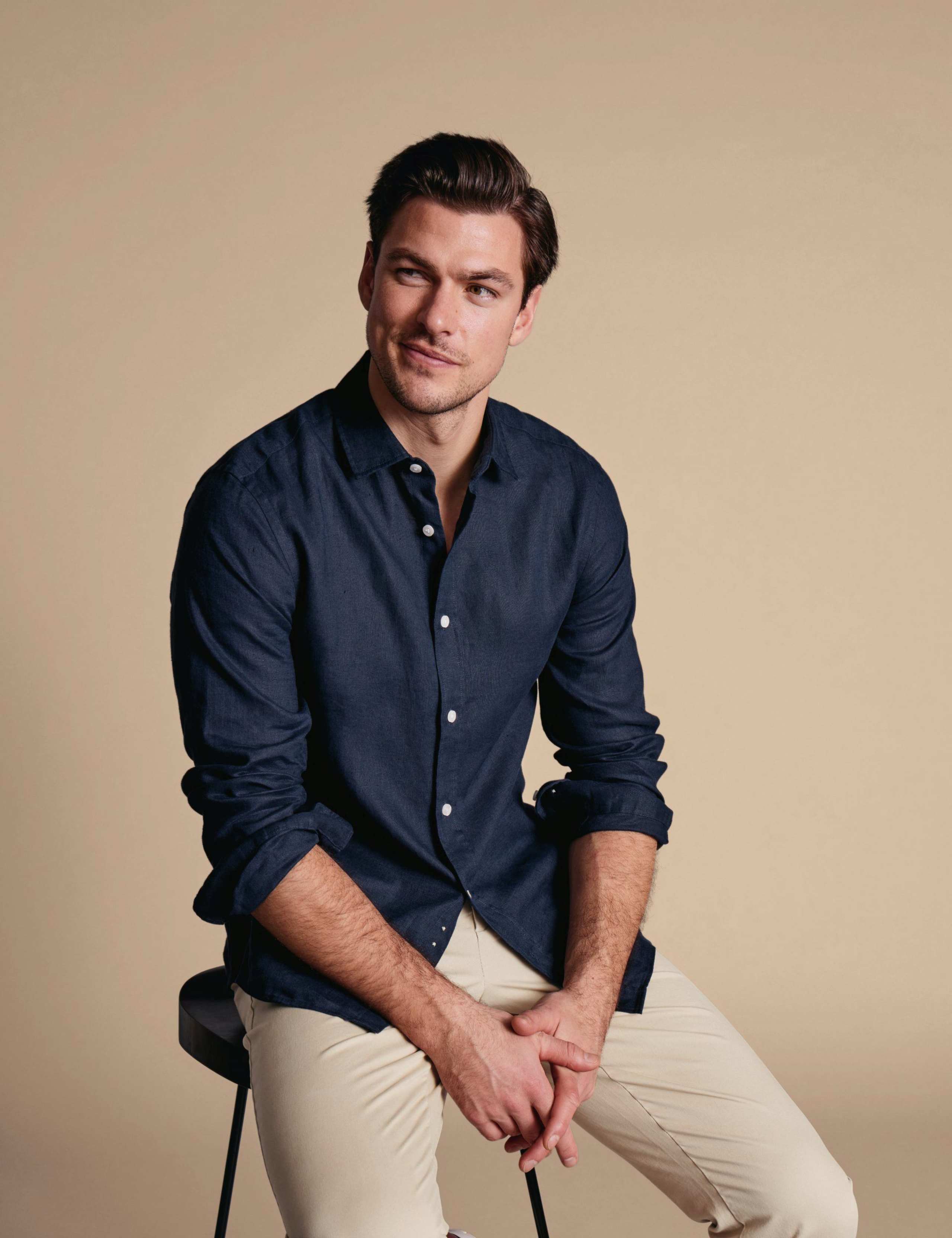 Slim Fit Pure Linen Shirt 1 of 6