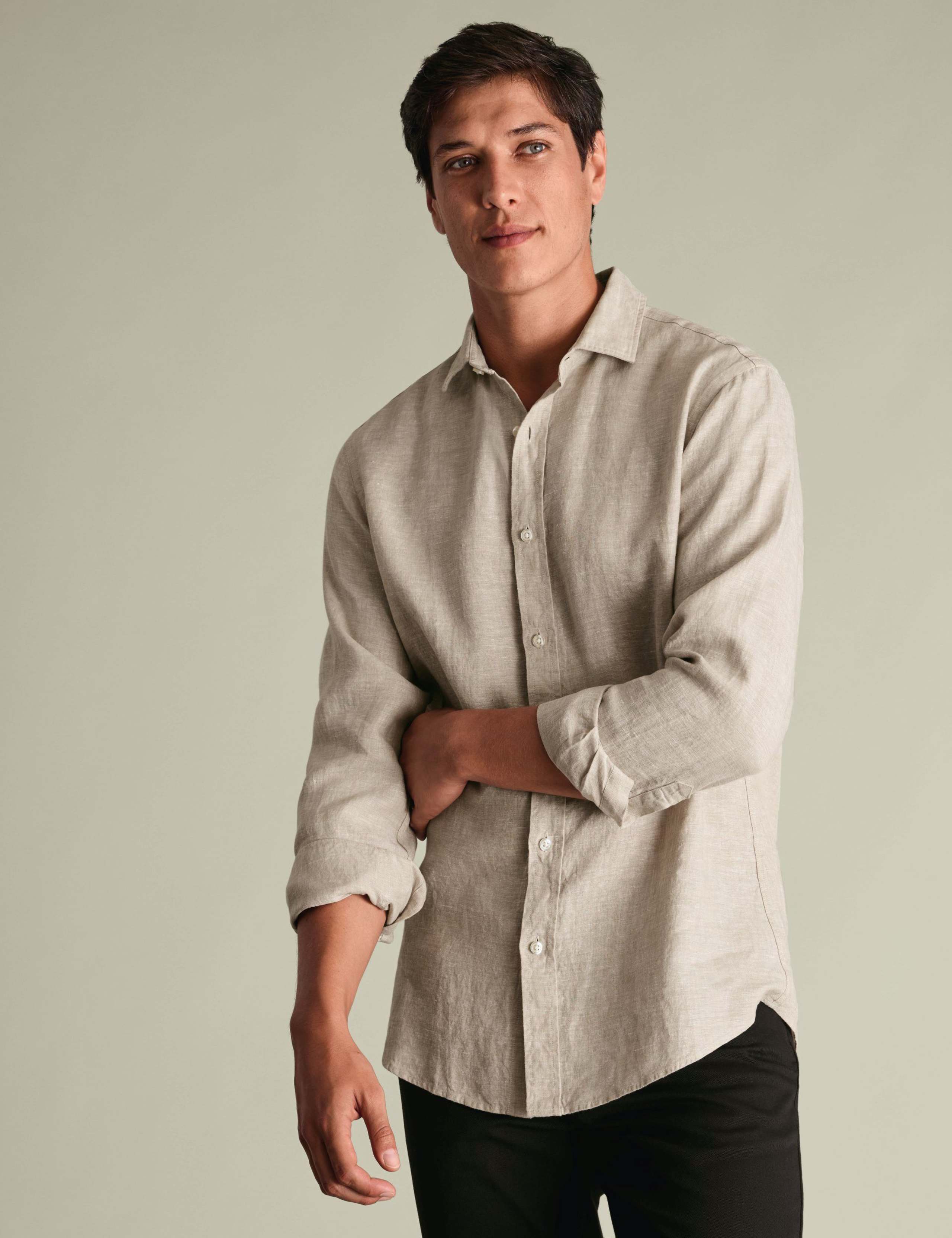 Slim Fit Pure Linen Shirt 1 of 6