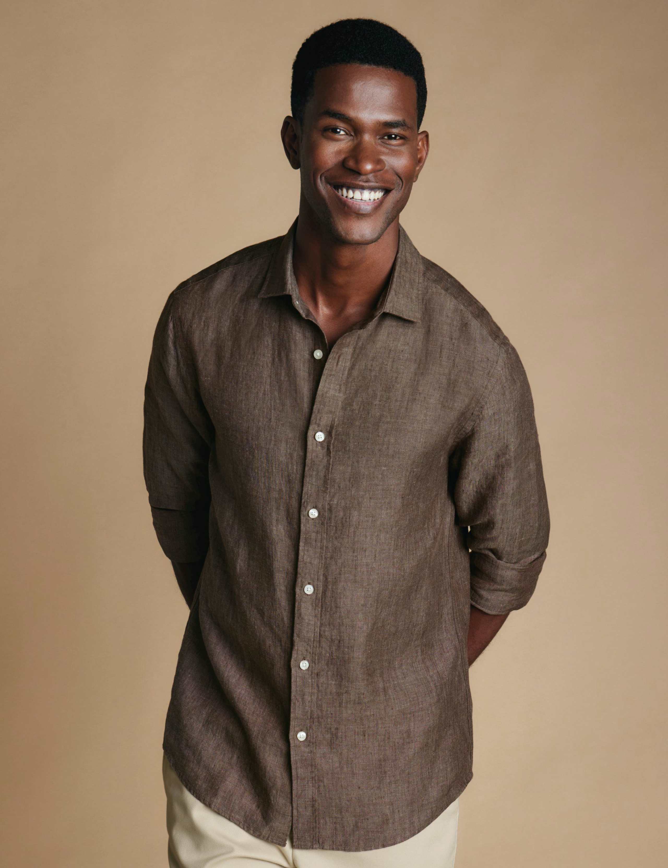 Slim Fit Pure Linen Shirt 1 of 6