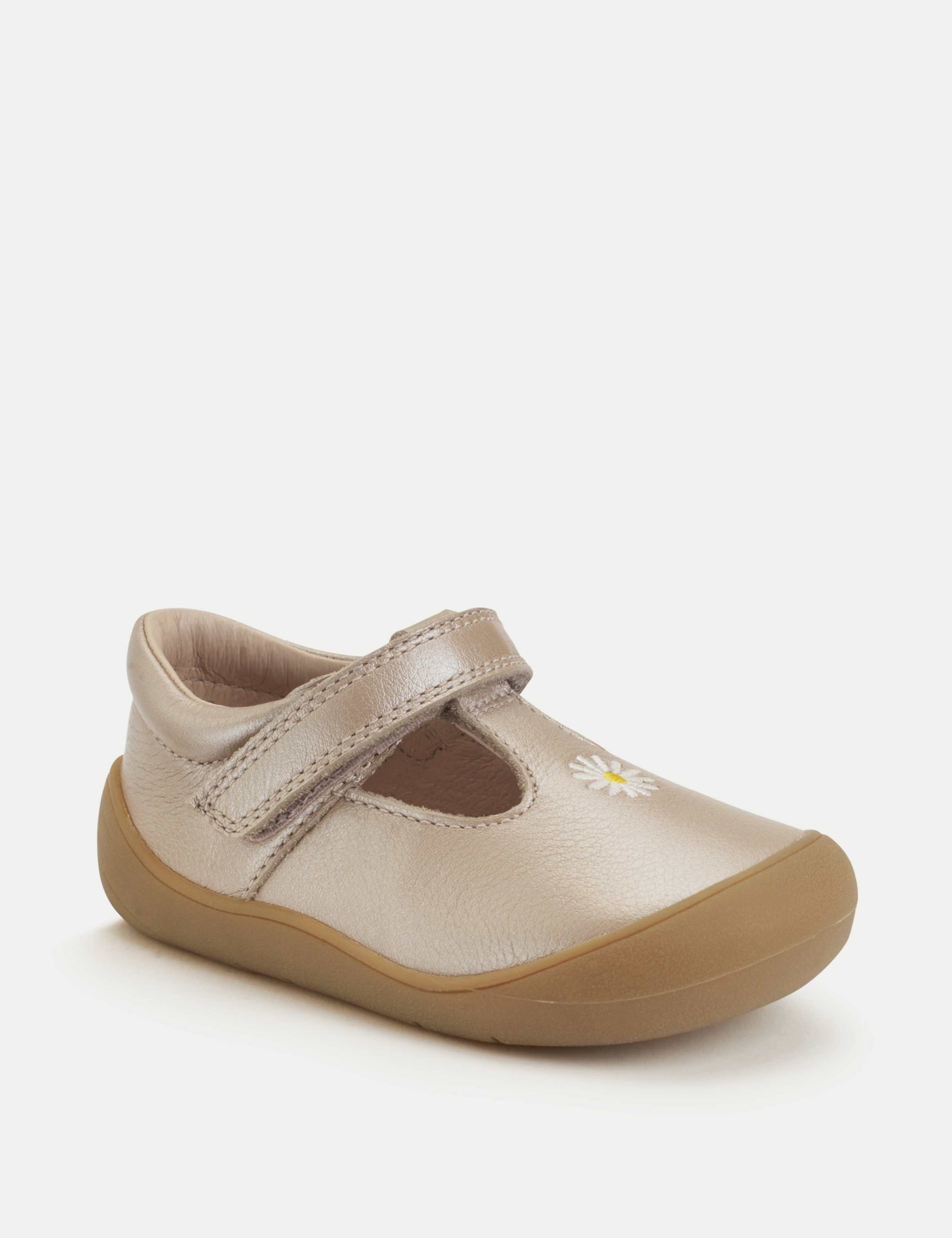 Kids' Leather Metallic T Bar Shoes (3 Small - 7 Small) 3 of 6