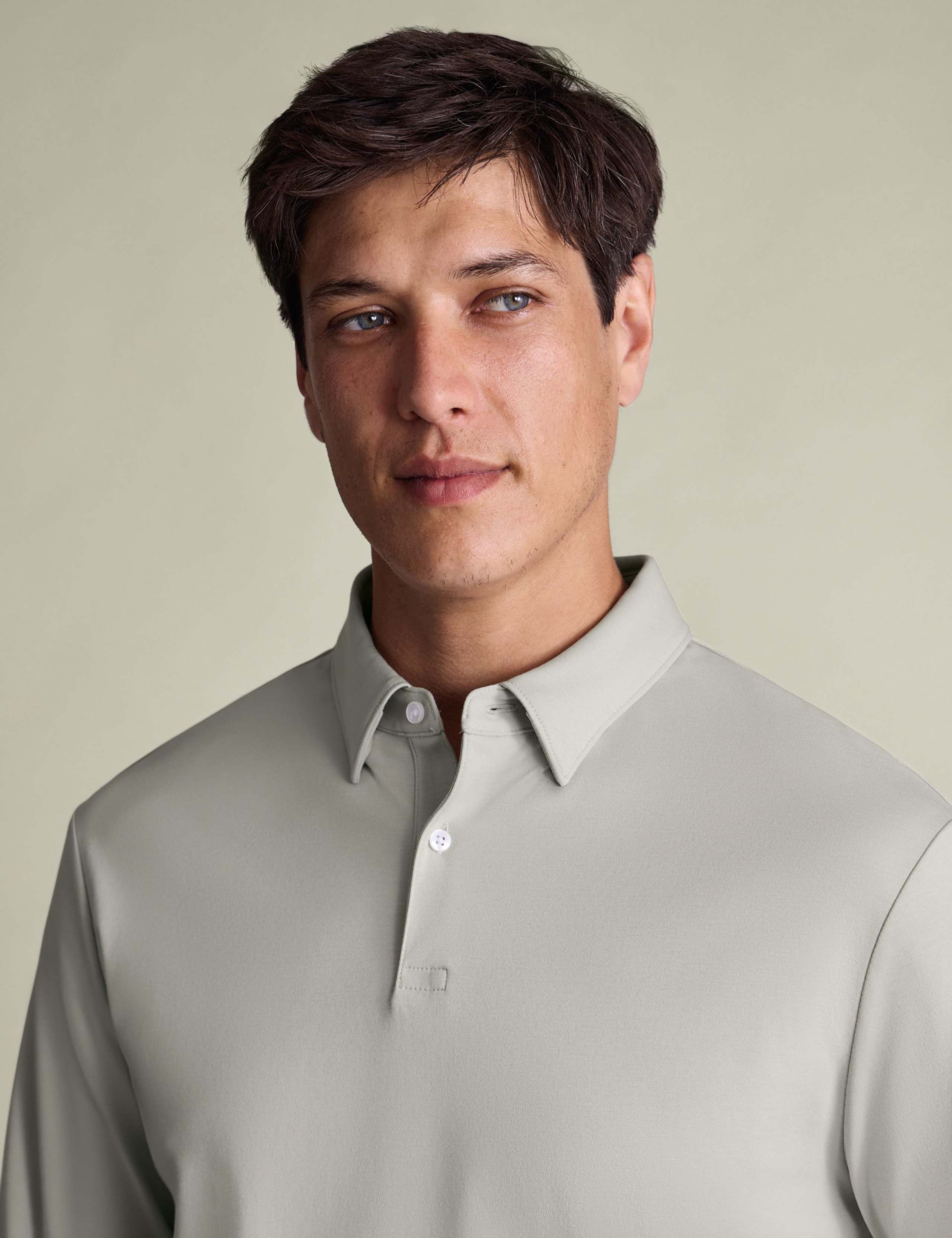 Pure Cotton Jersey Long Sleeve Polo Shirt 2 of 6