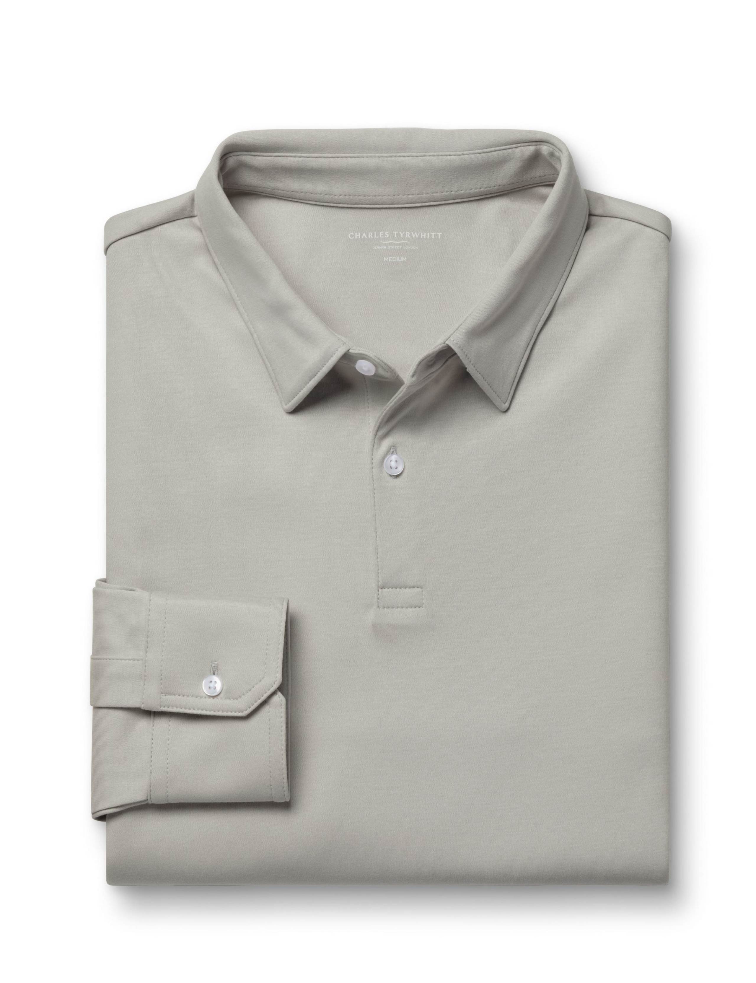 Pure Cotton Jersey Long Sleeve Polo Shirt 3 of 6
