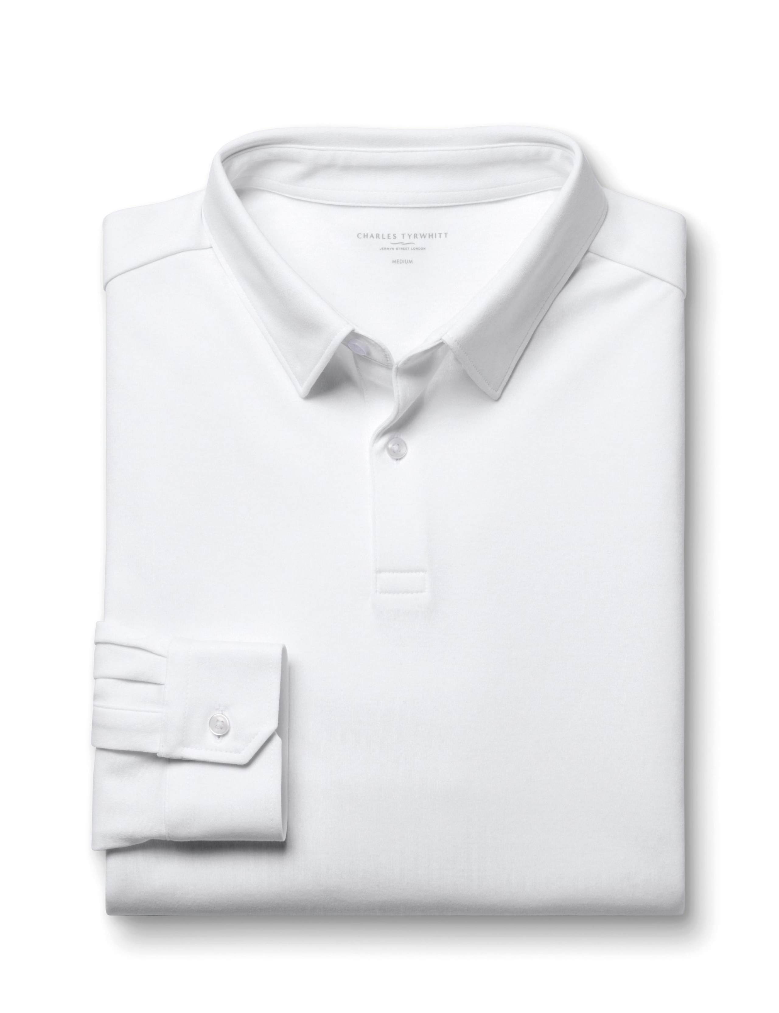 Pure Cotton Jersey Long Sleeve Polo Shirt 3 of 6