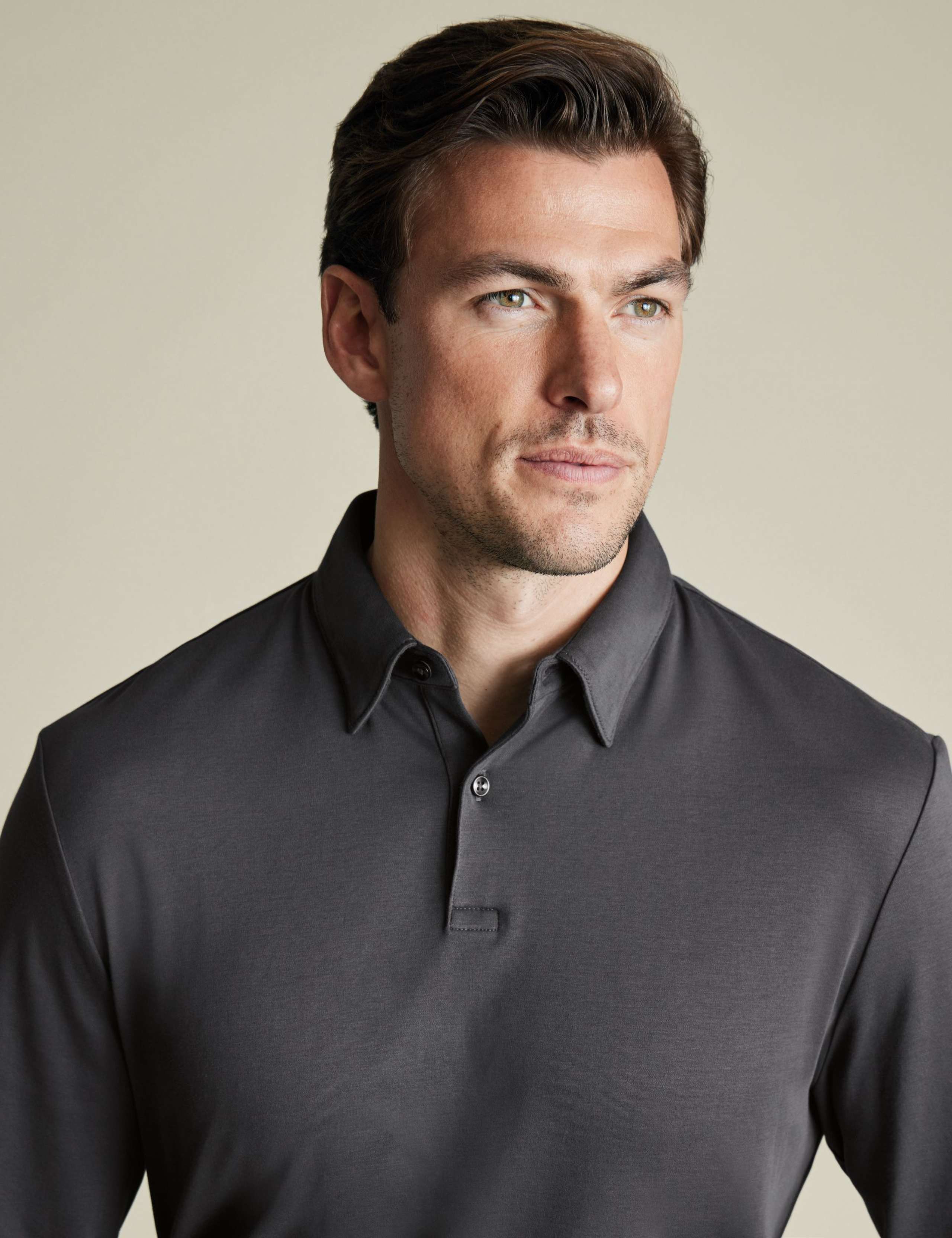 Pure Cotton Long Sleeve Polo Shirt 2 of 6