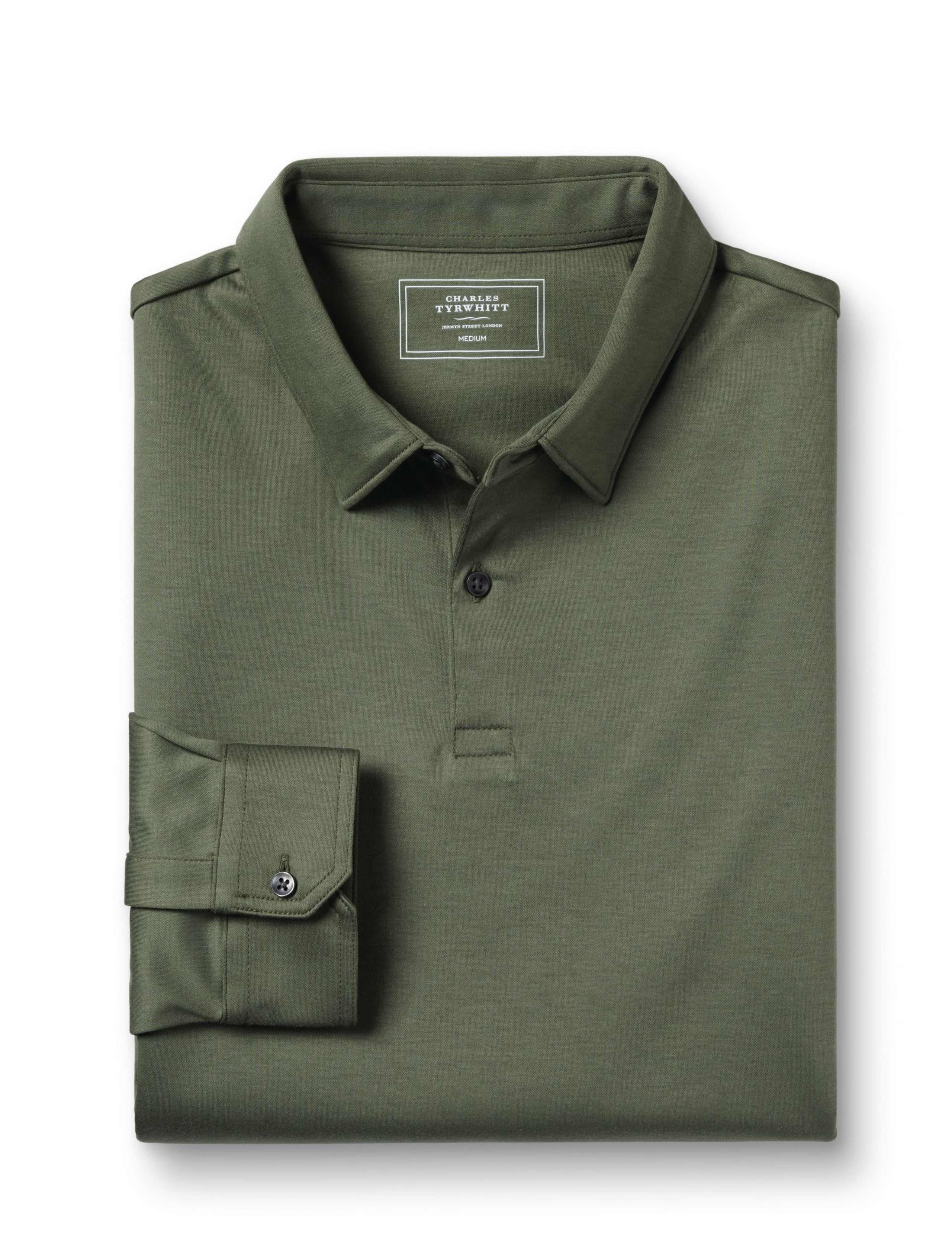 Pure Cotton Jersey Long Sleeve Polo Shirt 3 of 6