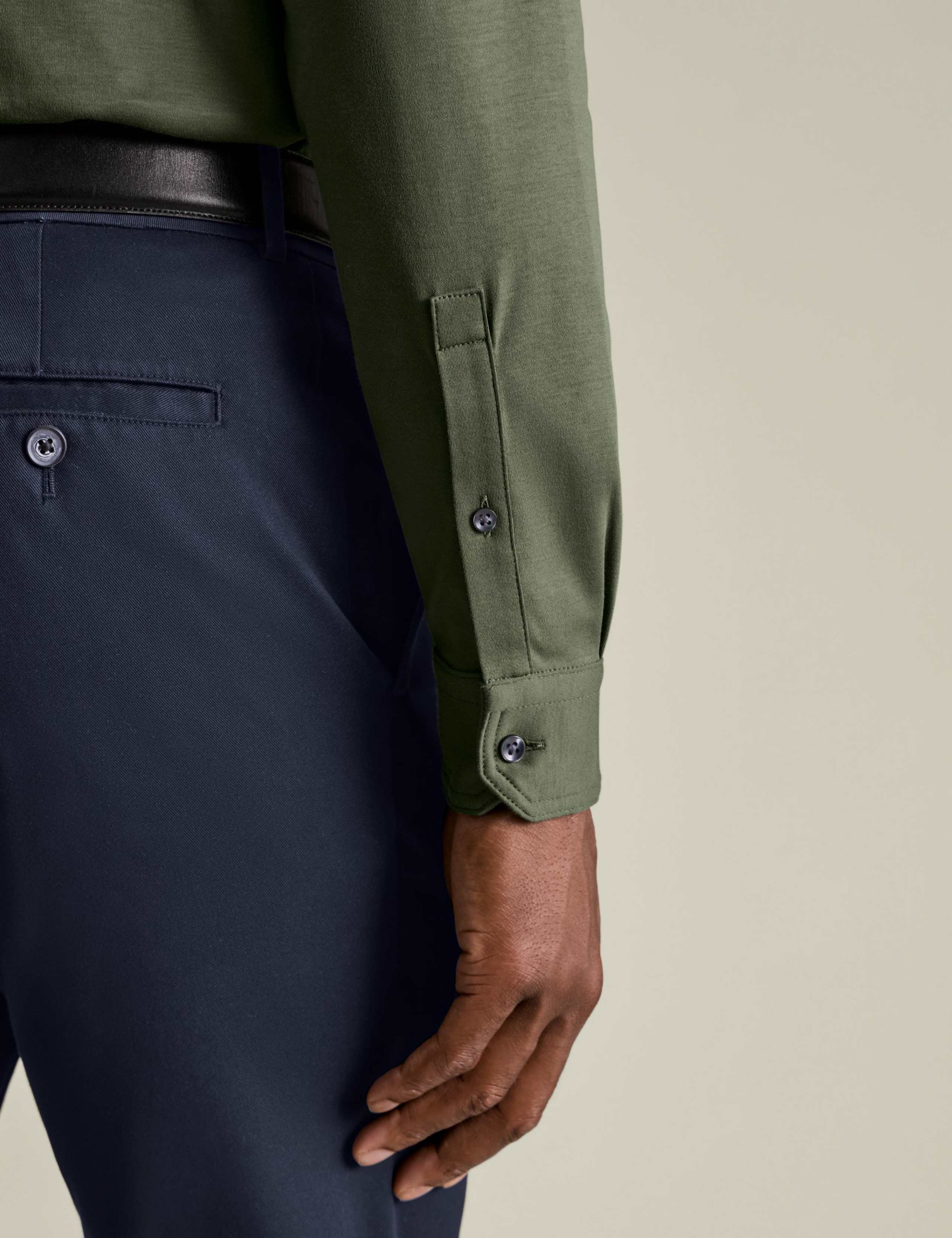 Pure Cotton Jersey Long Sleeve Polo Shirt 4 of 6