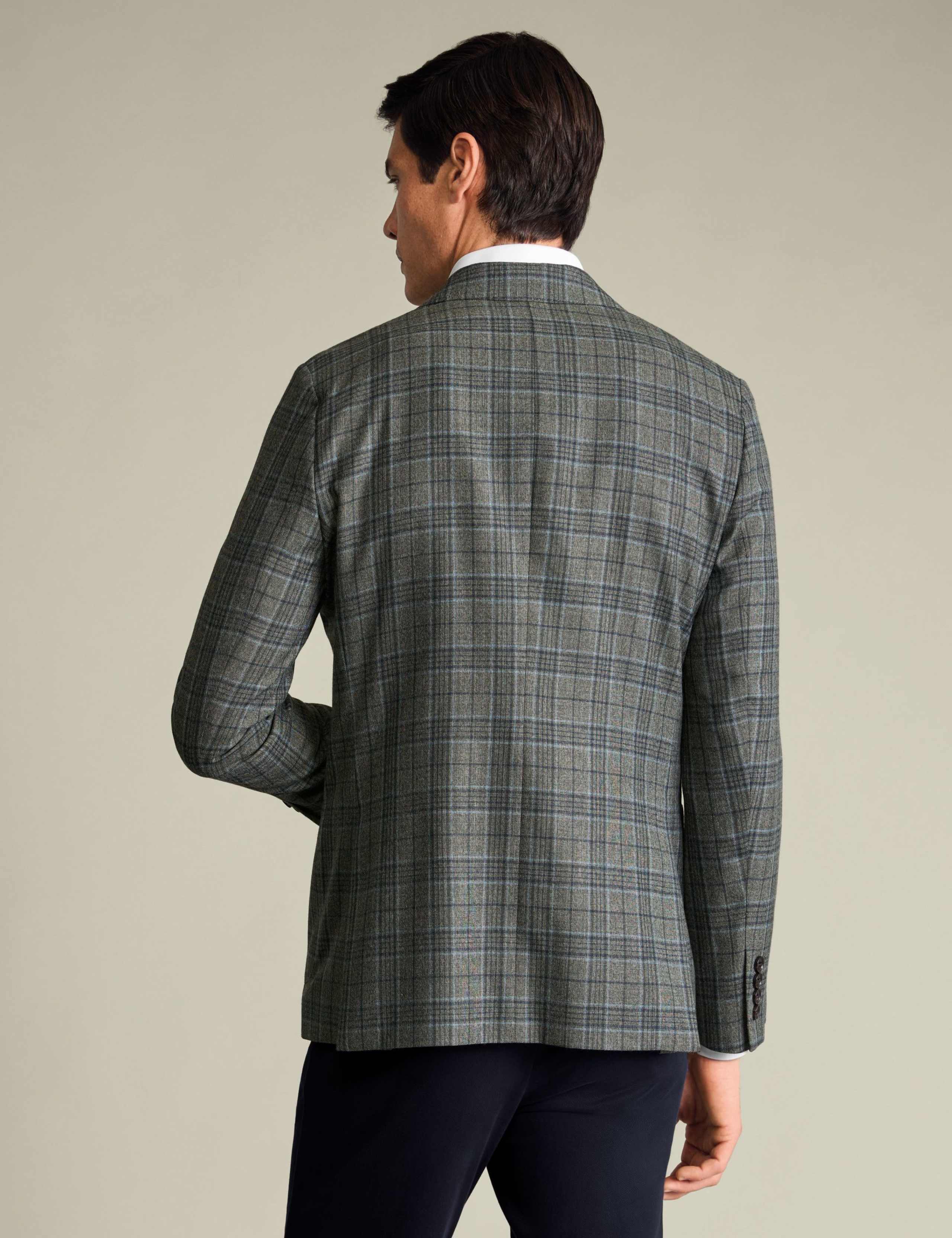 Slim Fit Wool Blend Prince of Wales Check Jacket 3 of 5