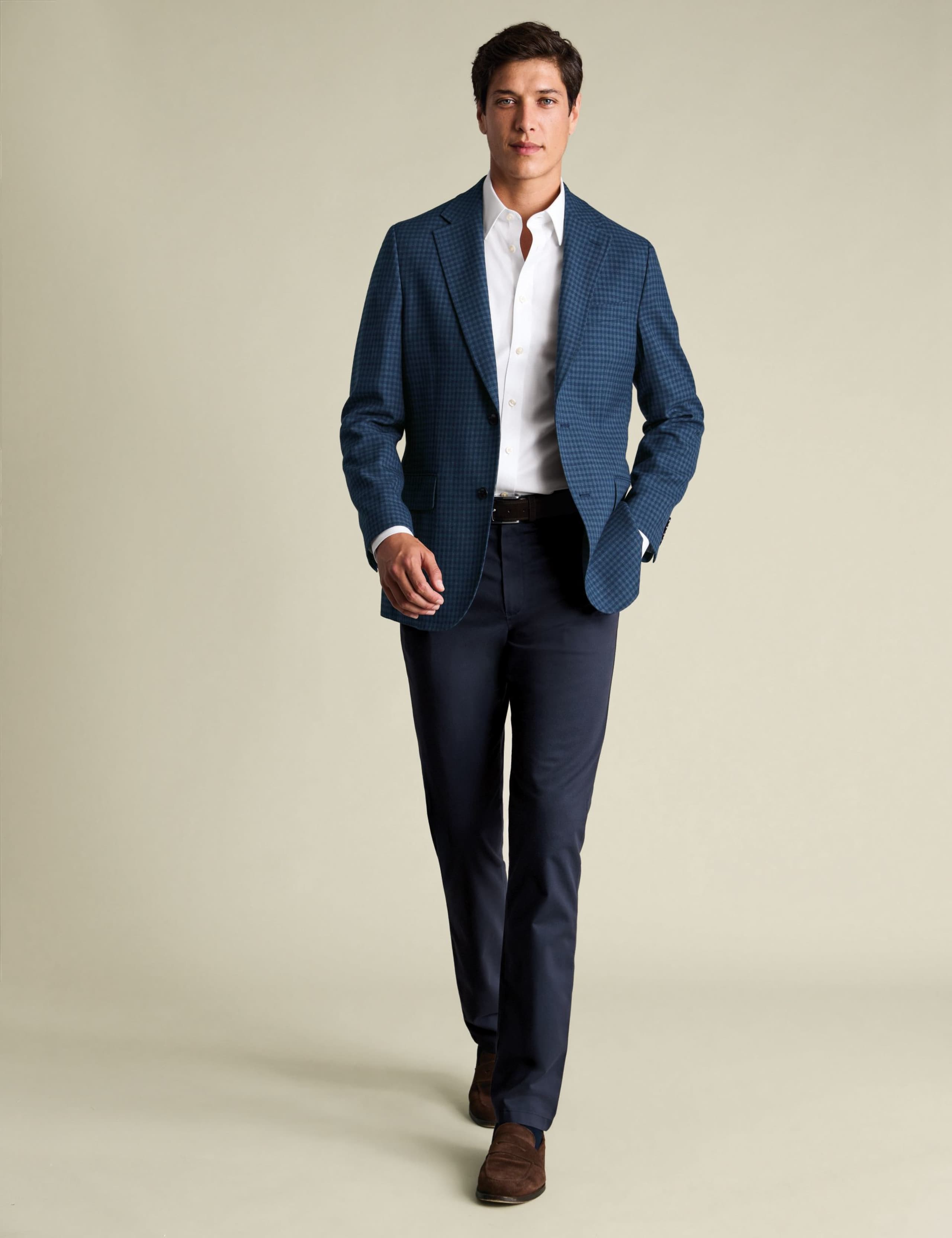 Slim Fit Wool Blend Check Textured Blazer 2 of 5