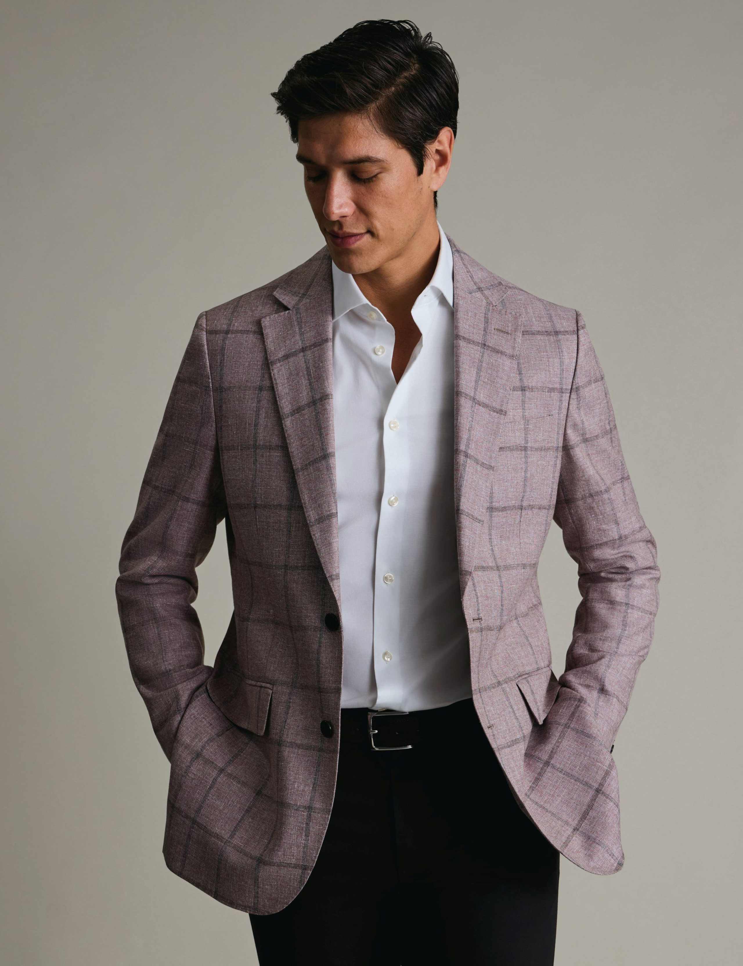 Slim Fit Wool Blend Check Suit Jacket 1 of 5