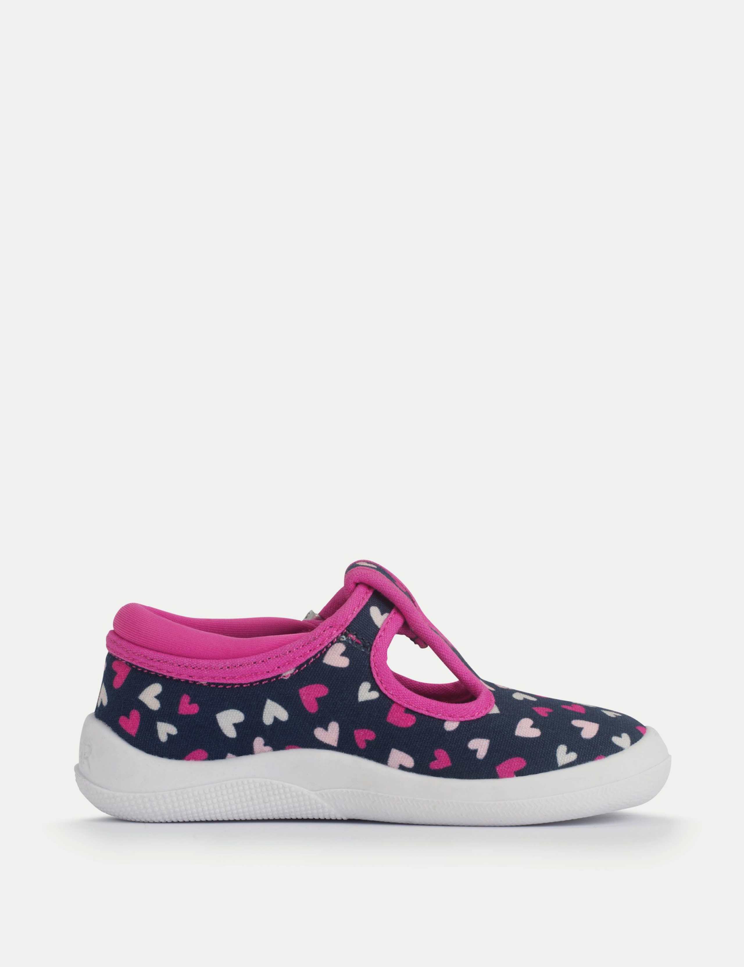Kids' Canvas Heart T Bar Shoes (3 Small - 7 Small) 4 of 6