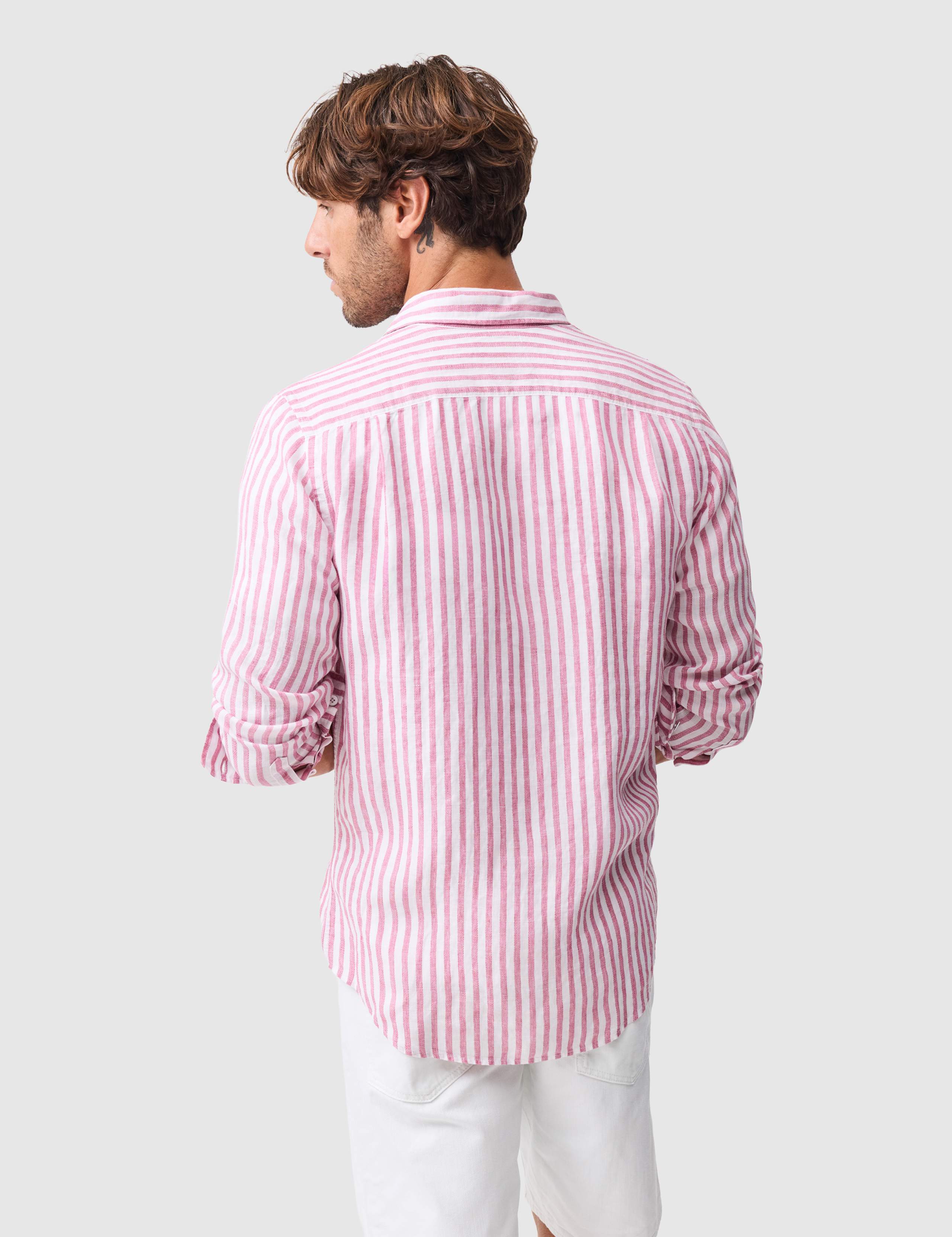 Slim Fit Pure Linen Striped Shirt 5 of 6