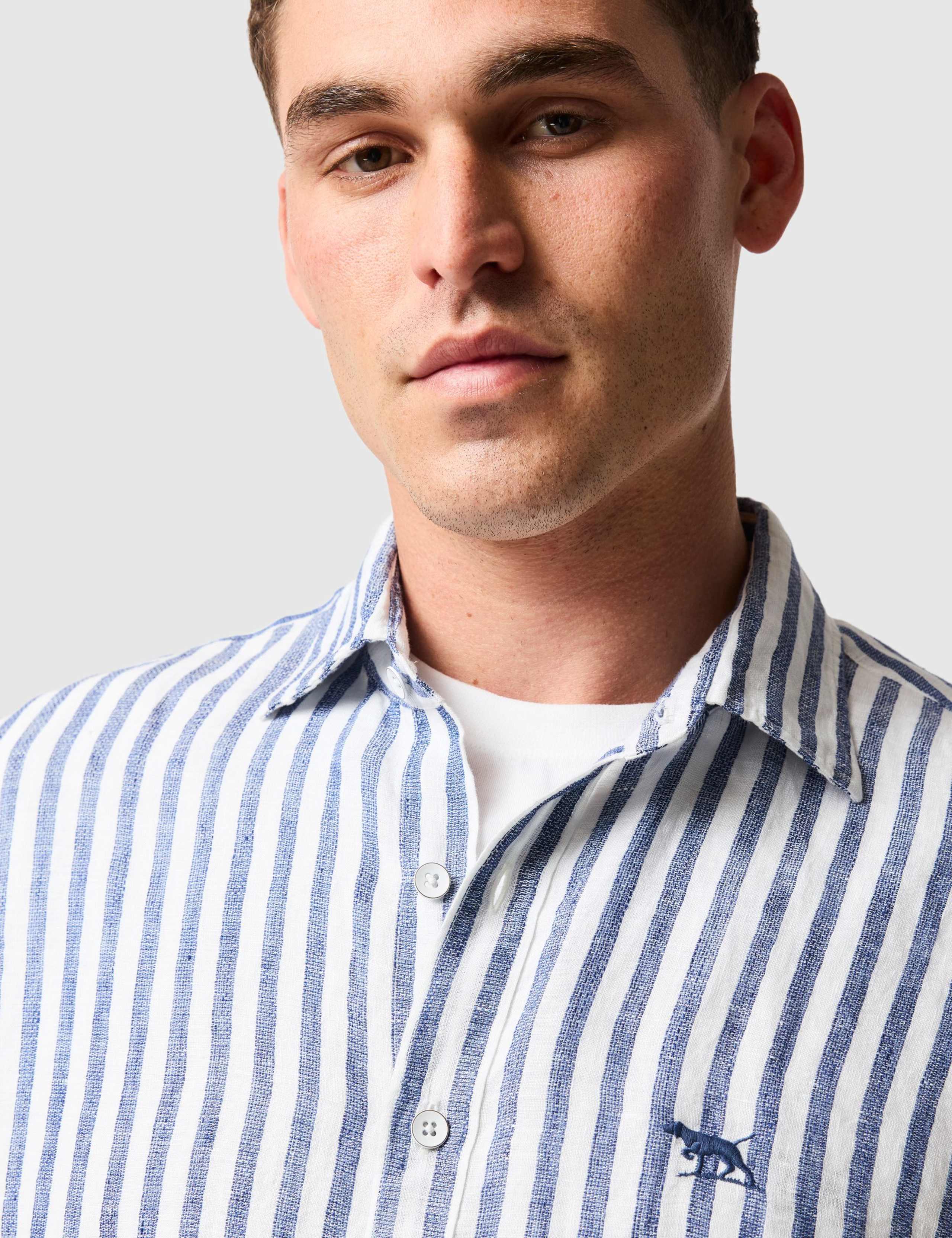 Slim Fit Pure Linen Striped Shirt 4 of 6