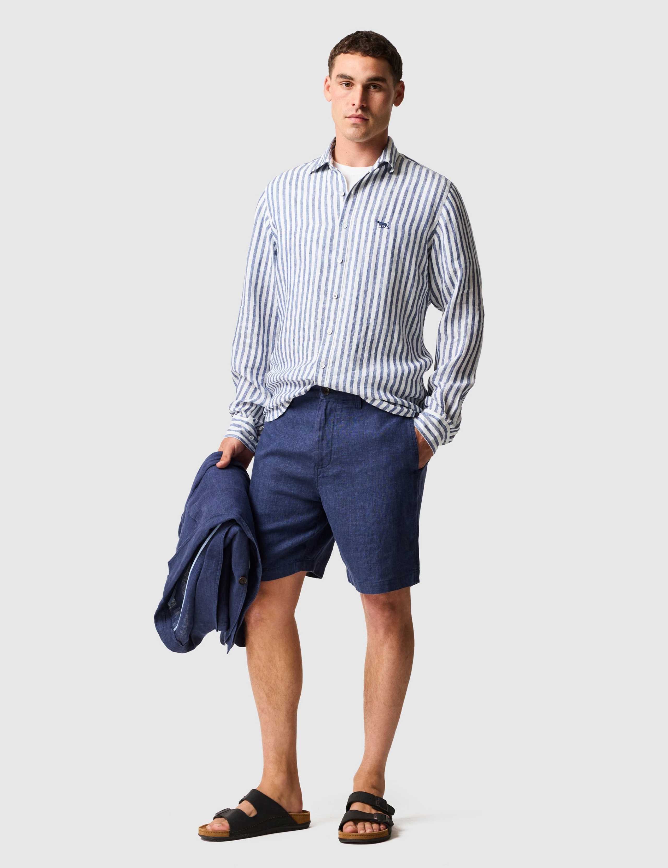 Slim Fit Pure Linen Striped Shirt 5 of 6