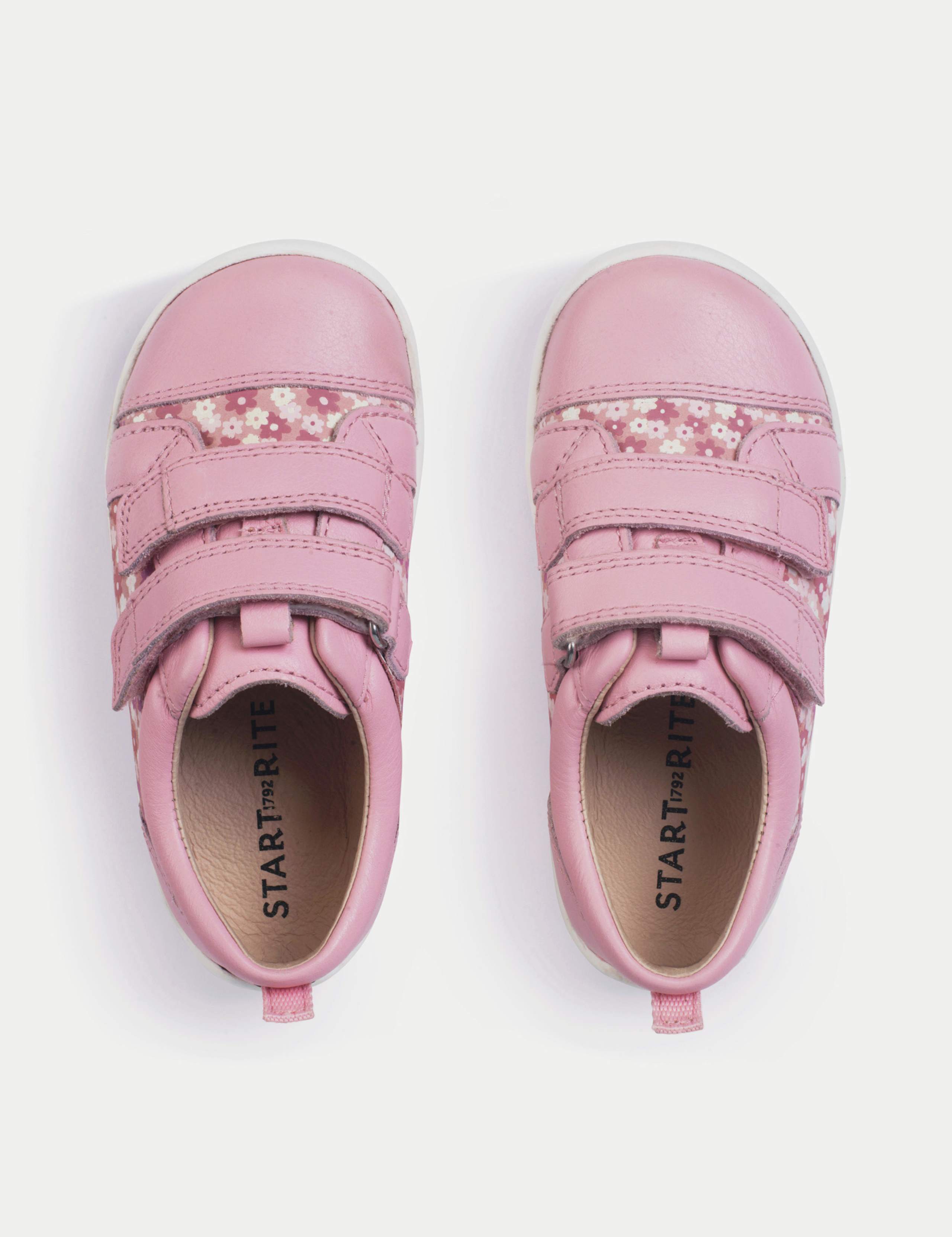 Kids' Leather Floral Riptape Trainers (4 Small - 8 Small) 2 of 6