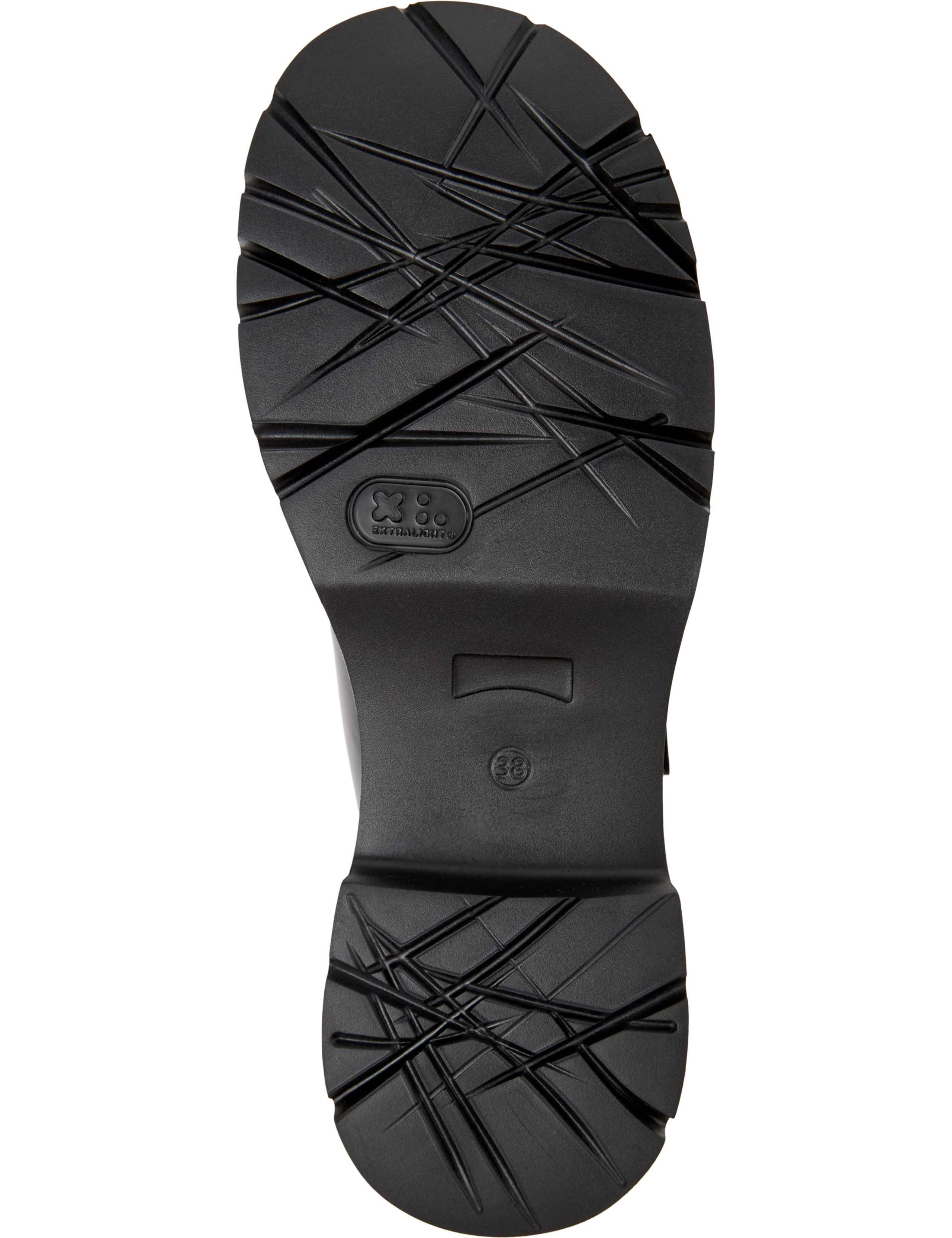 Leather Buckle Block Heel Round Toe Loafers 3 of 5