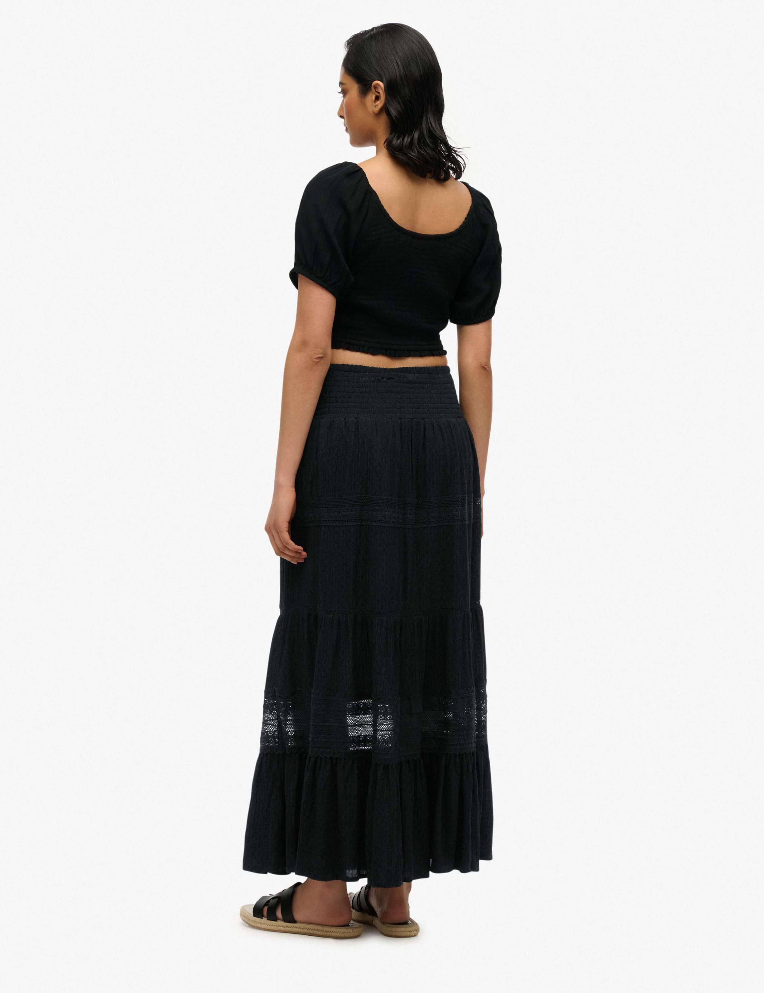 Lace Detail Maxi Tiered Skirt 6 of 8