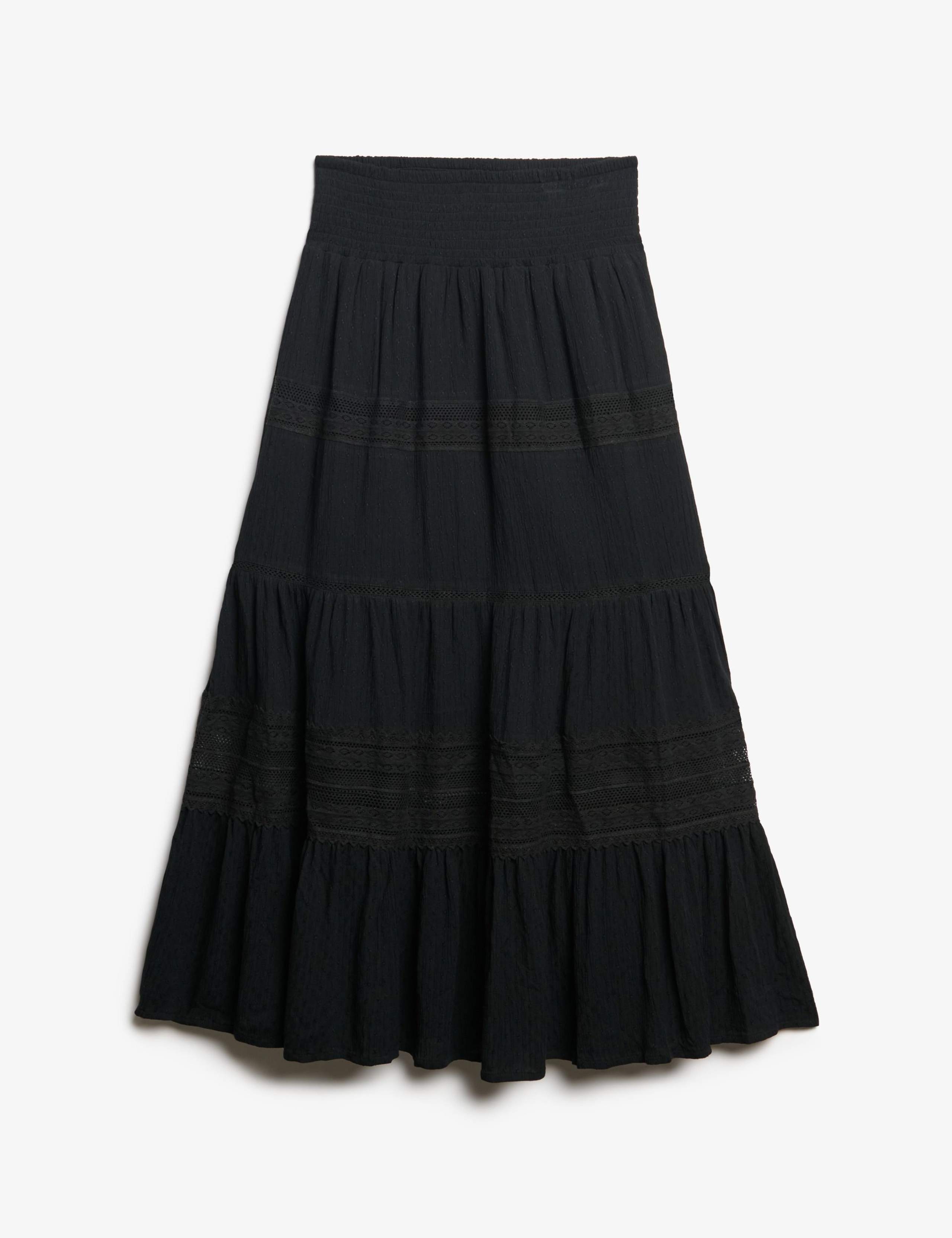 Lace Detail Maxi Tiered Skirt 2 of 8