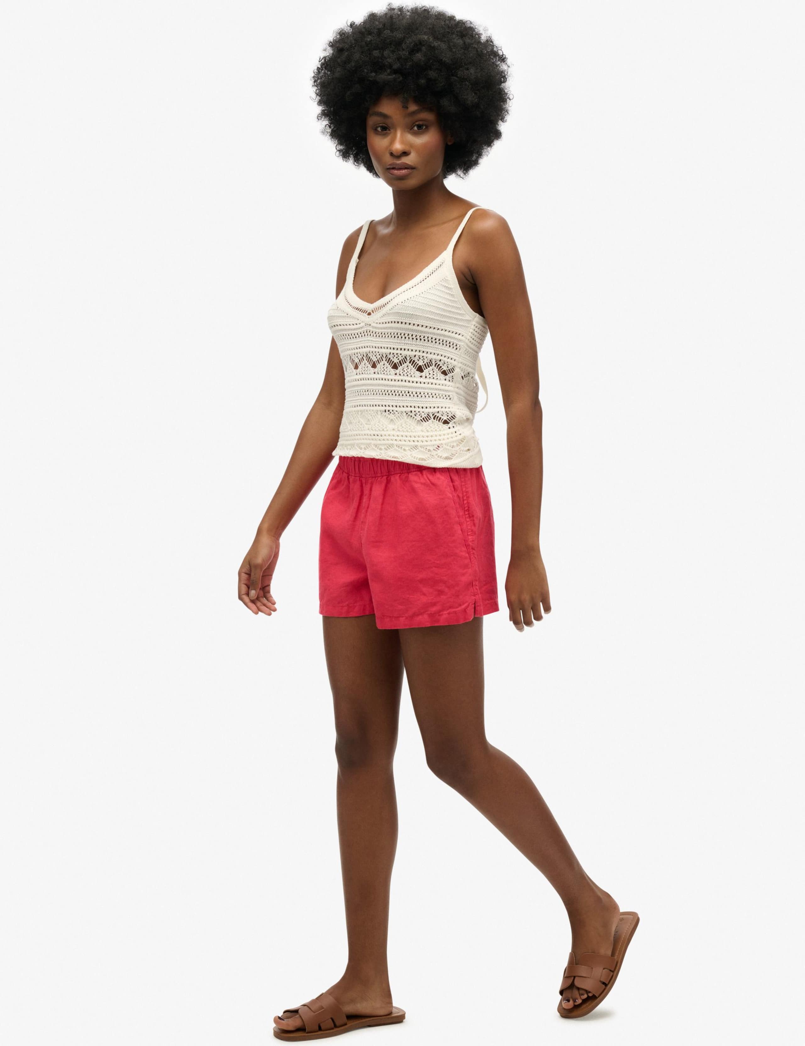 Pure Linen Elasticated Waist Shorts 3 of 5