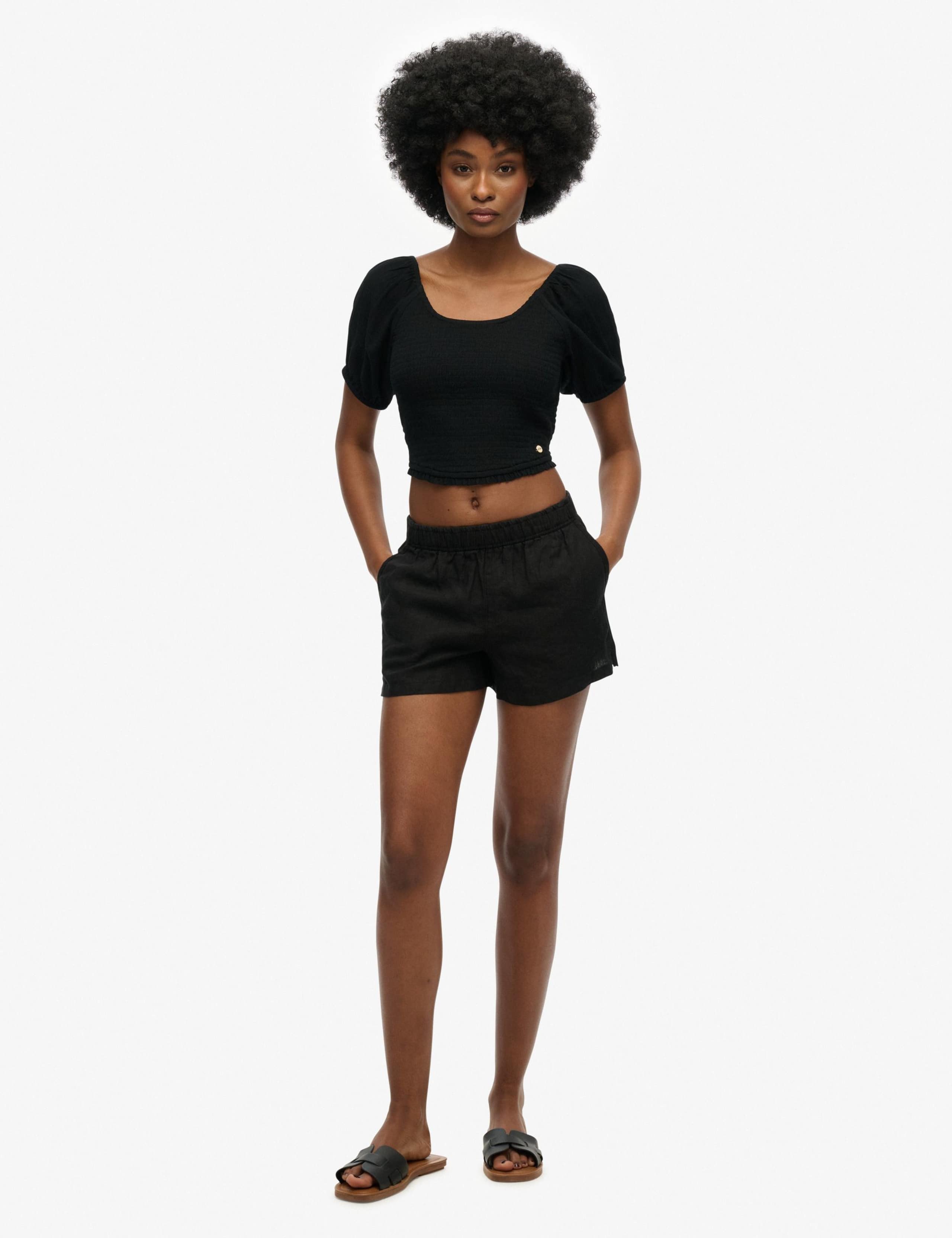 Pure Linen Elasticated Waist Shorts 3 of 5