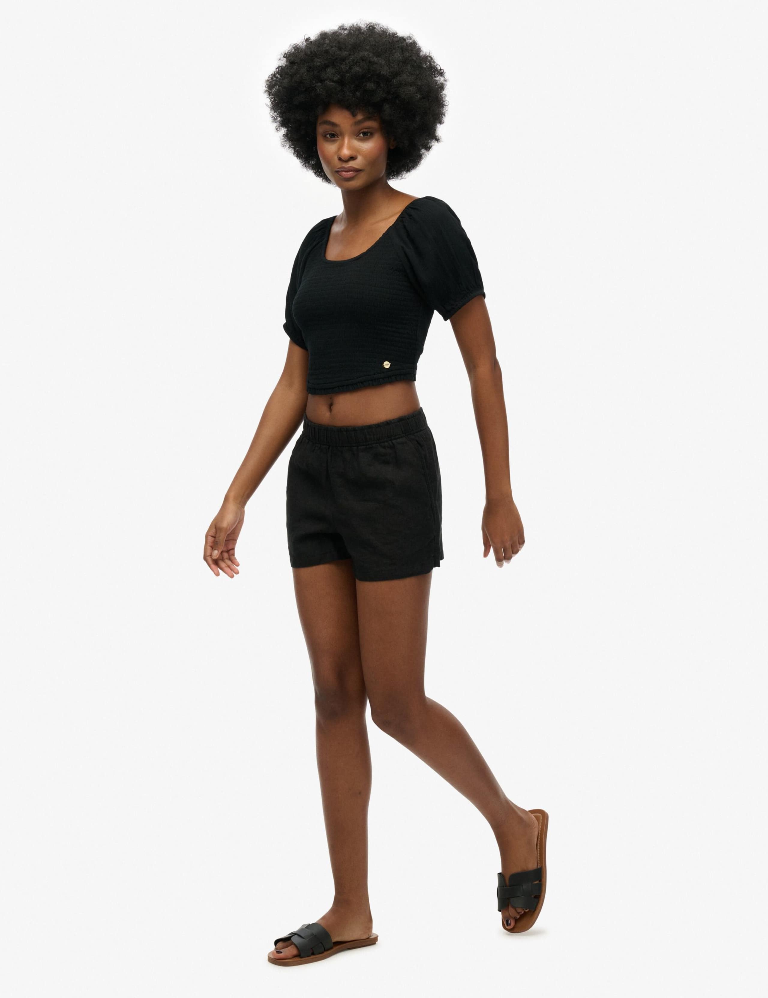 Pure Linen Elasticated Waist Shorts 4 of 5