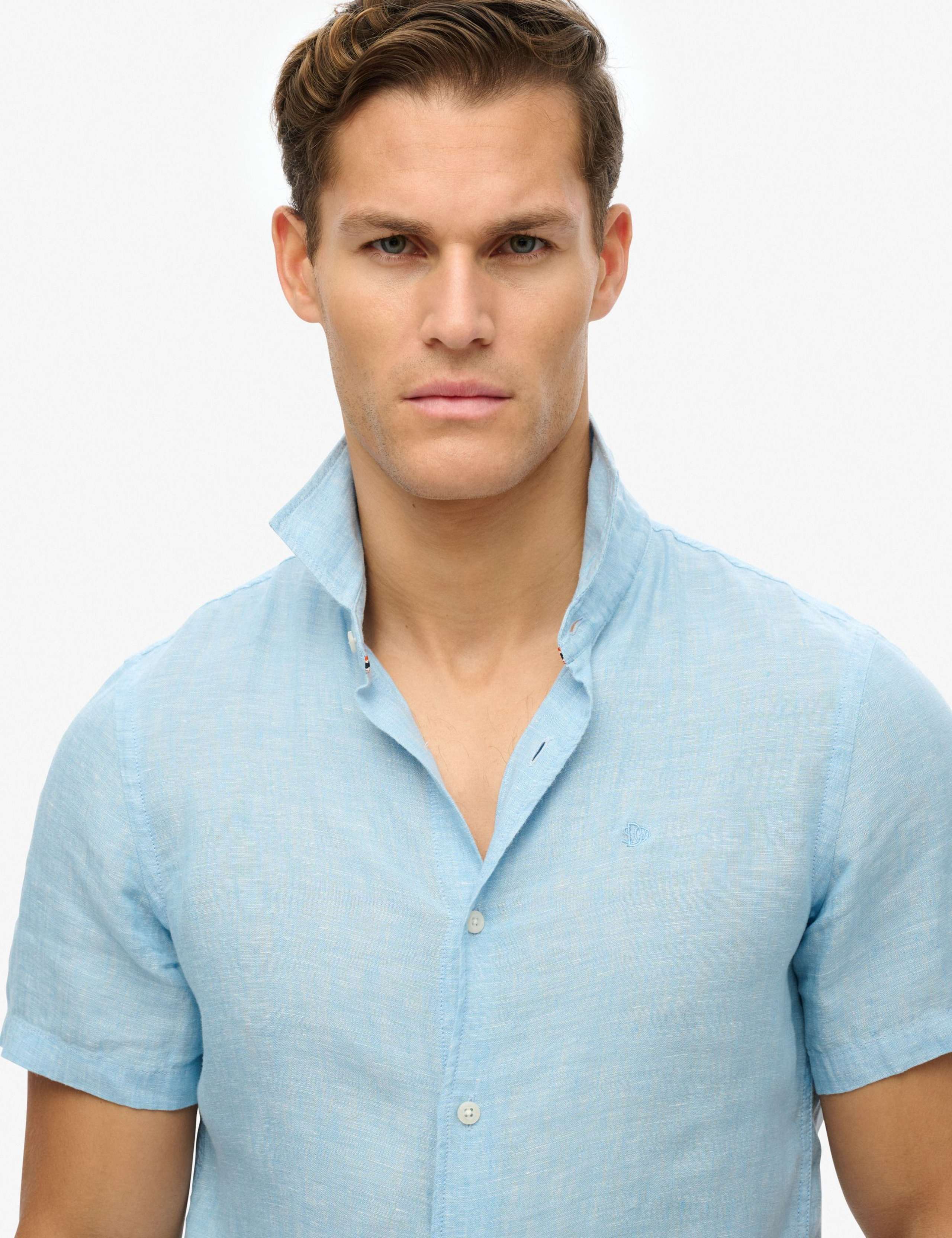 Relaxed Fit Pure Linen Embroidered Shirt 3 of 7