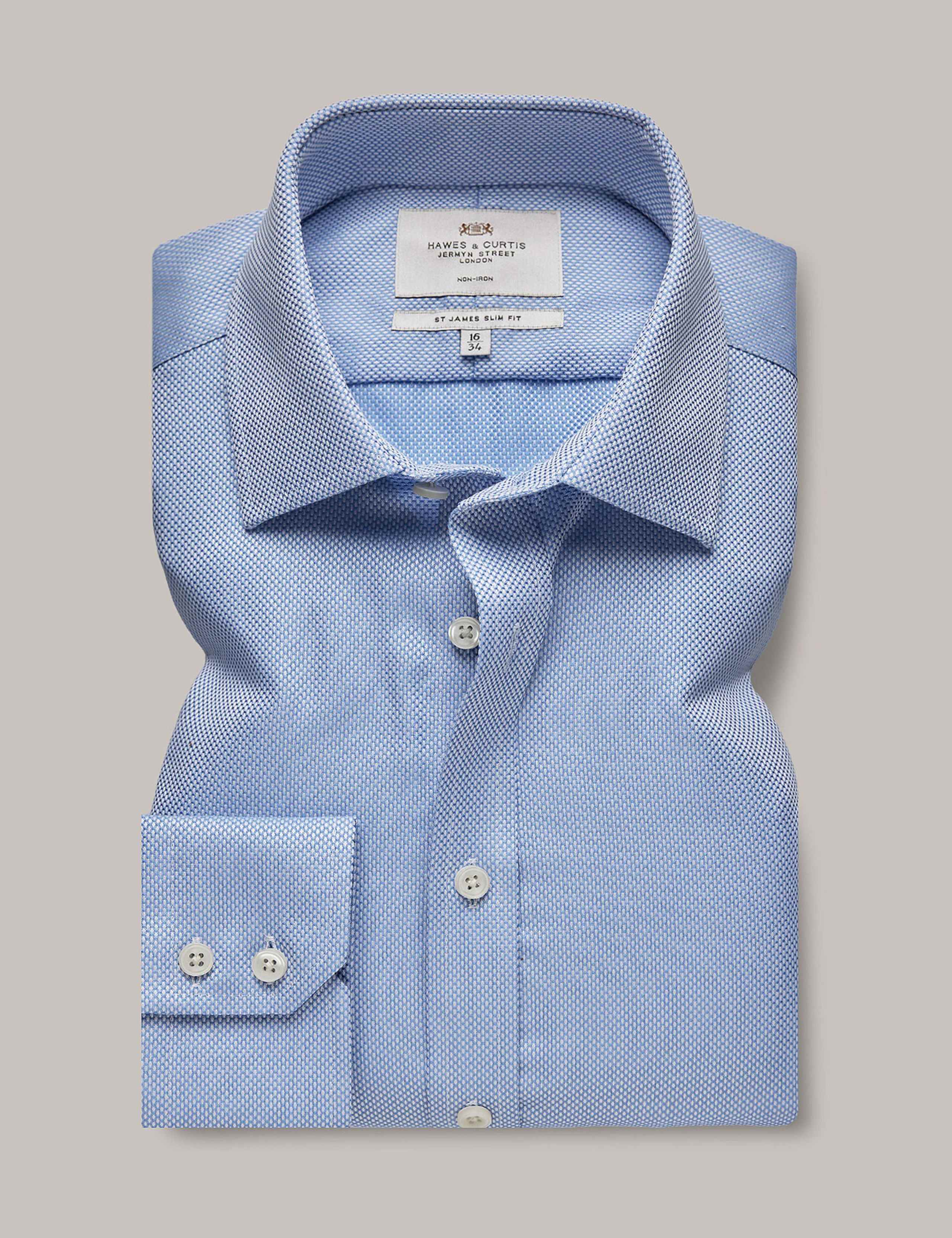 Slim Fit Non Iron Pure Cotton Textured Shirt 2 of 2