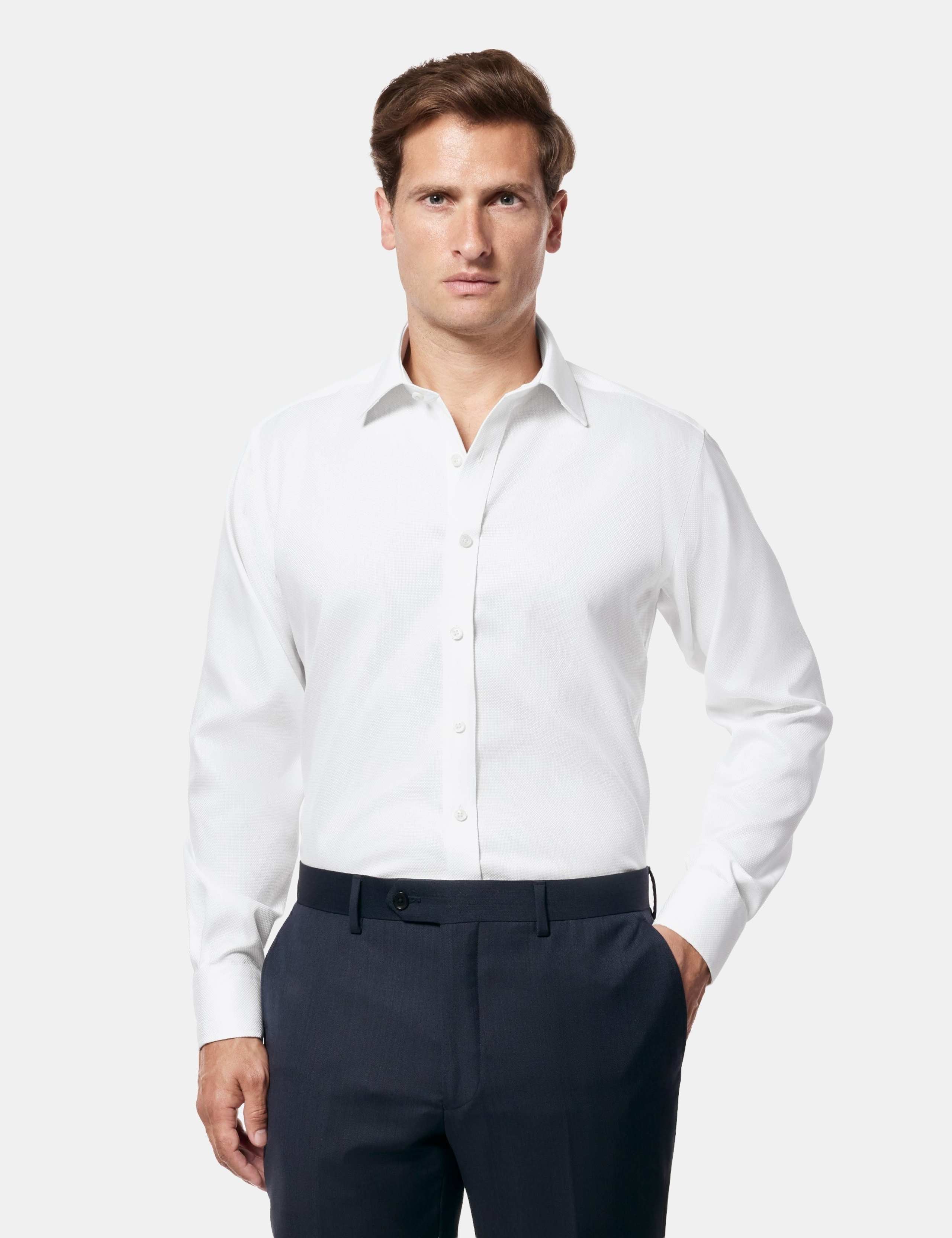 Slim Fit Non Iron Pure Cotton Textured Shirt 1 of 4