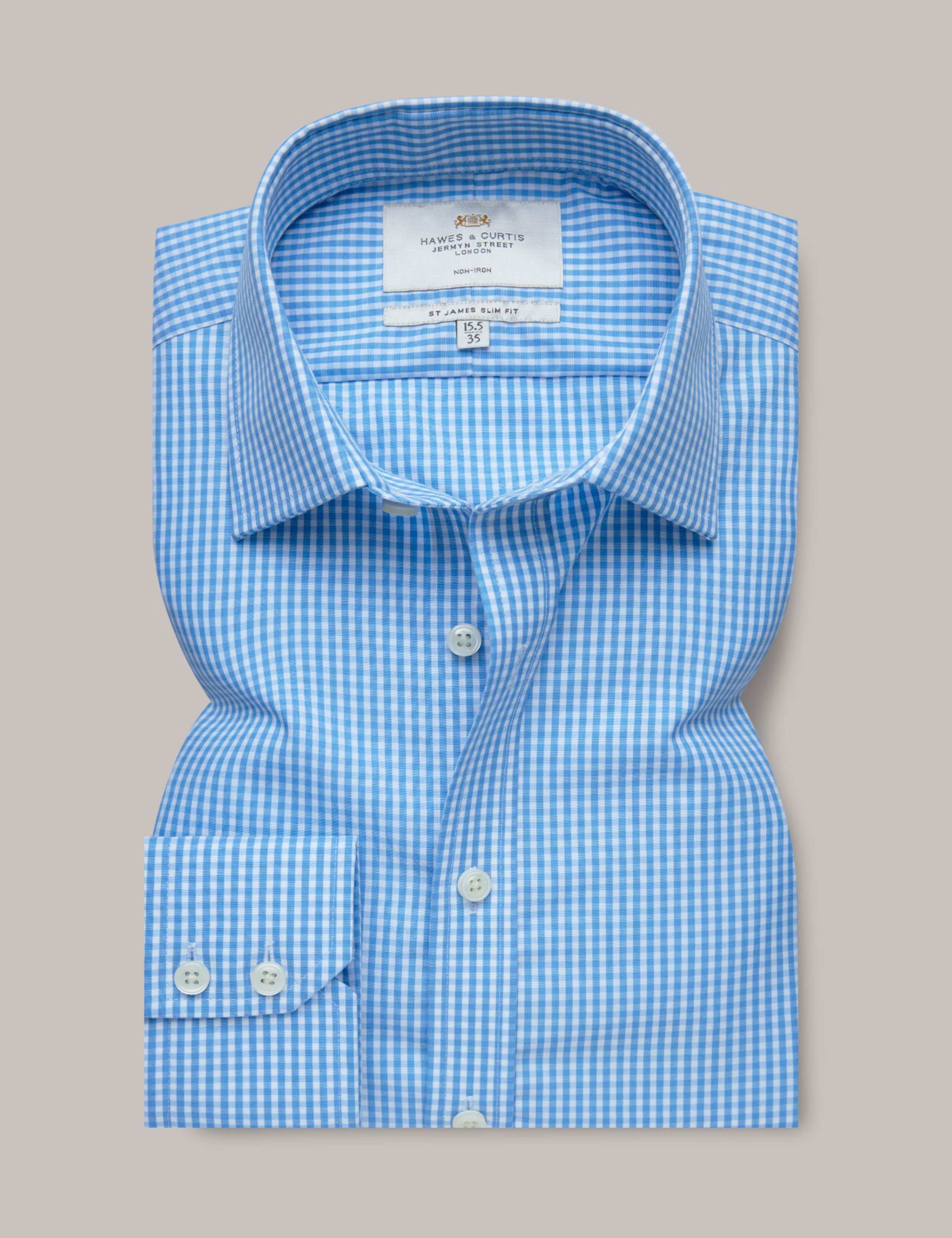Slim Fit Non Iron Pure Cotton Gingham Shirt 3 of 3