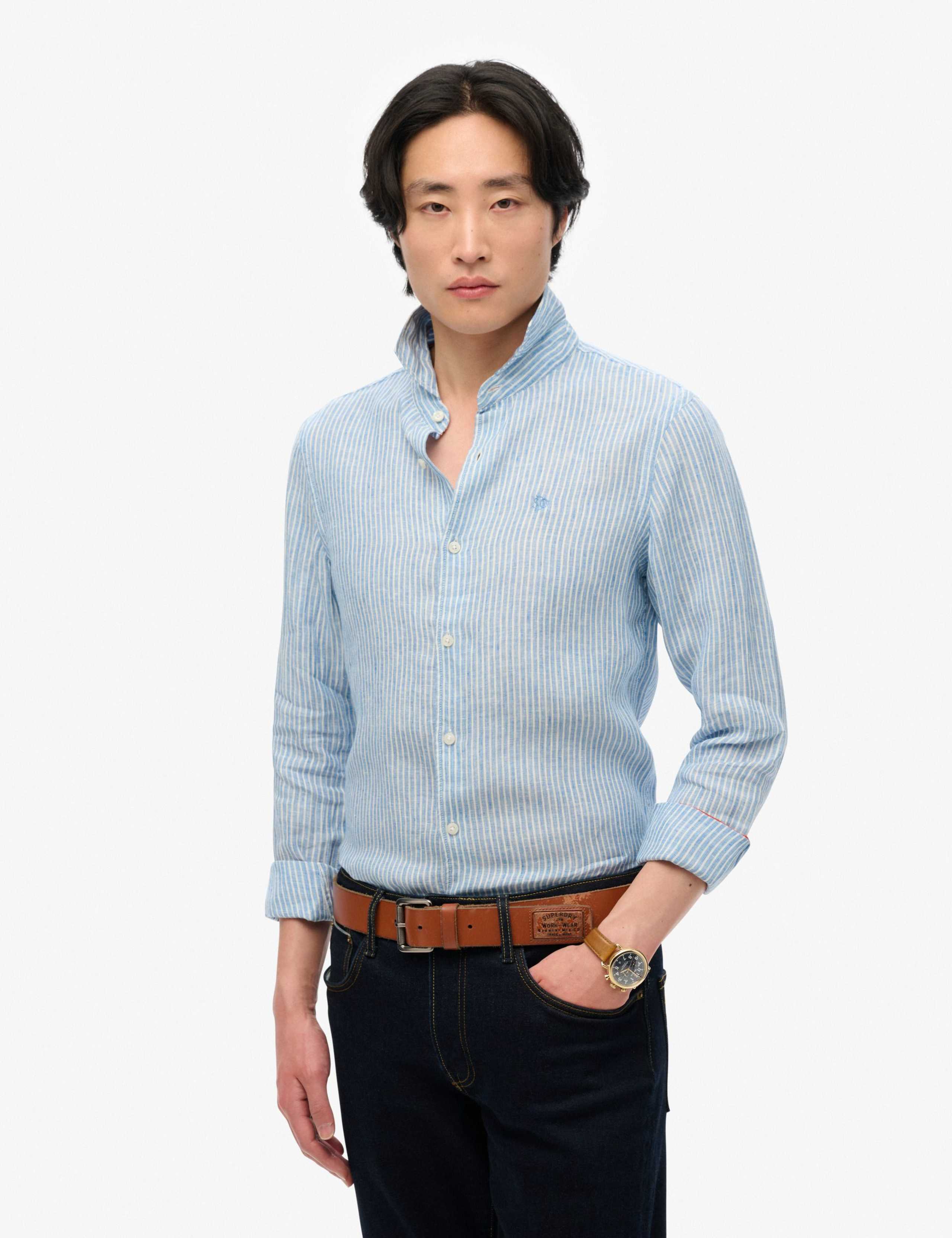 Relaxed Fit Pure Linen Striped Shirt 1 of 7