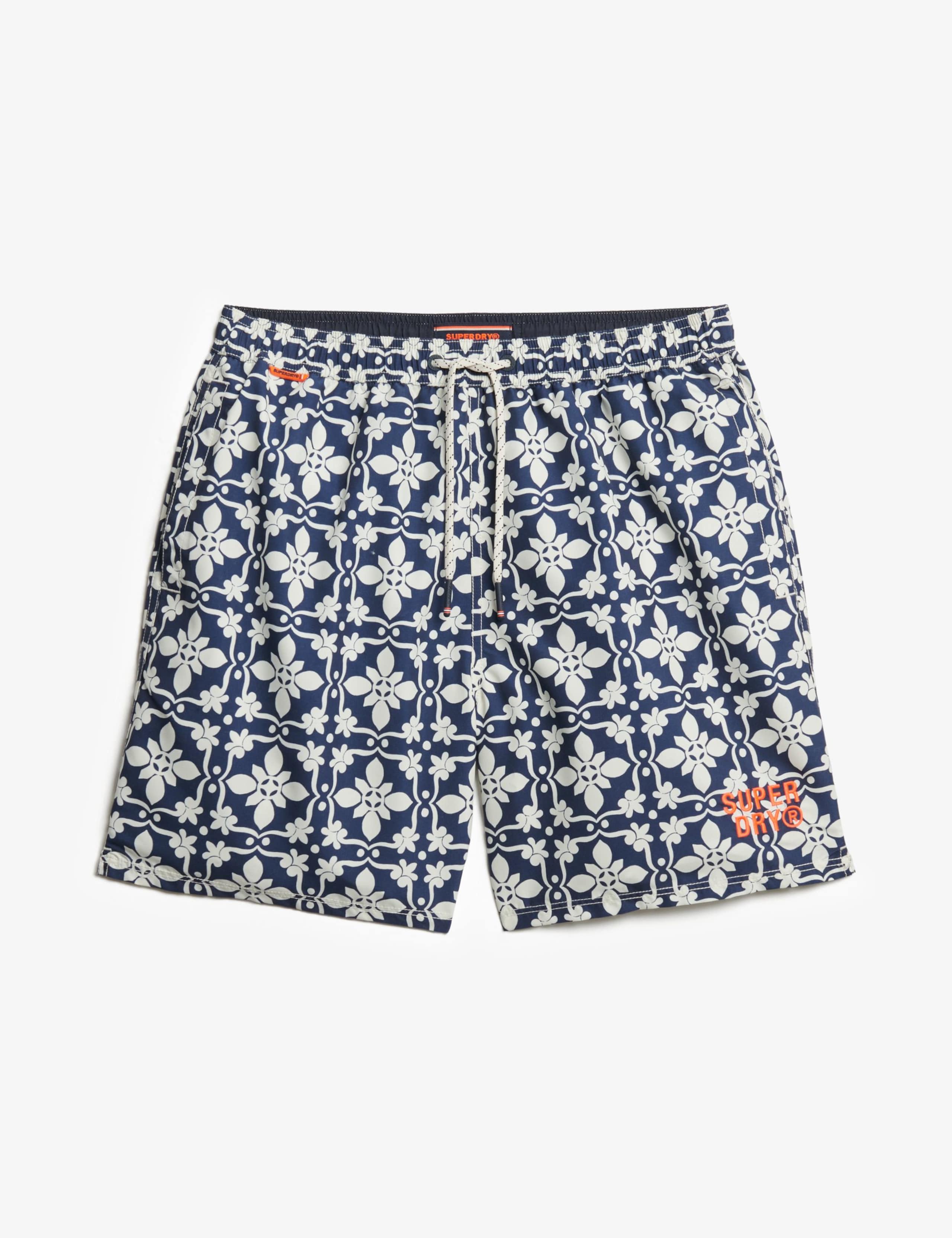Pocketed Tile Print Swim Shorts 2 of 9