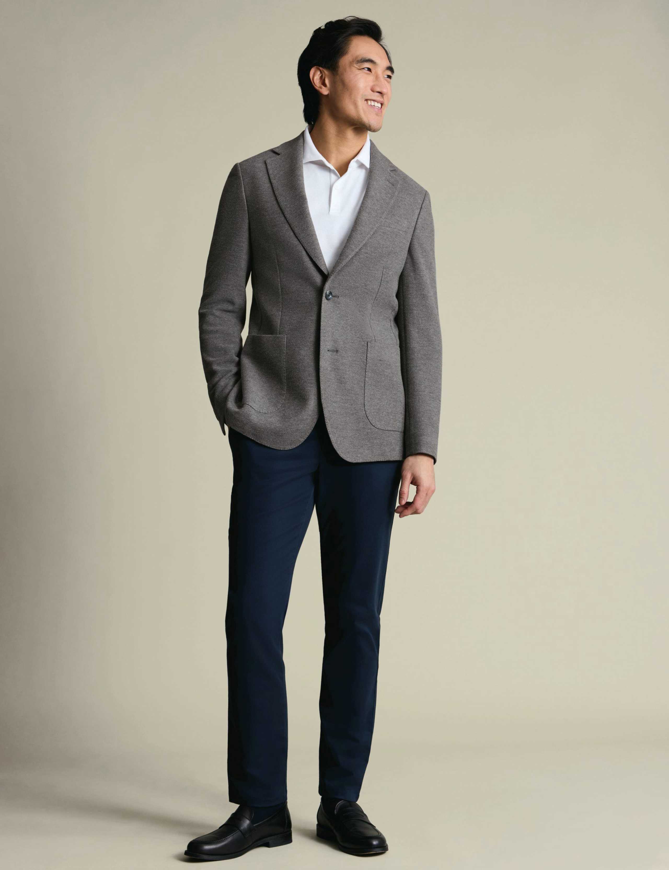 Slim Fit Cotton Blend Jersey Jacket 2 of 5