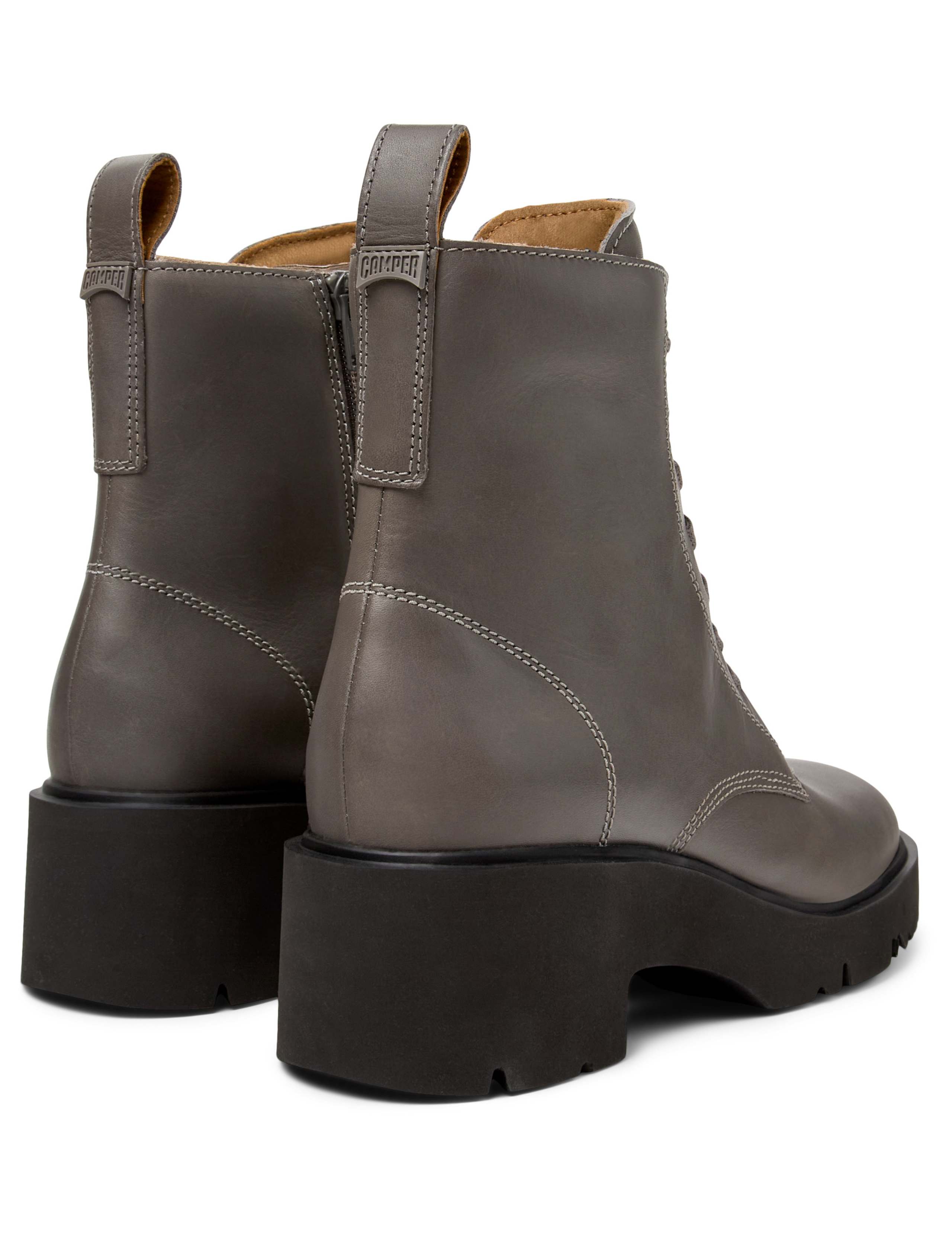 Leather Block Heel Round Toe Ankle Boots 5 of 5