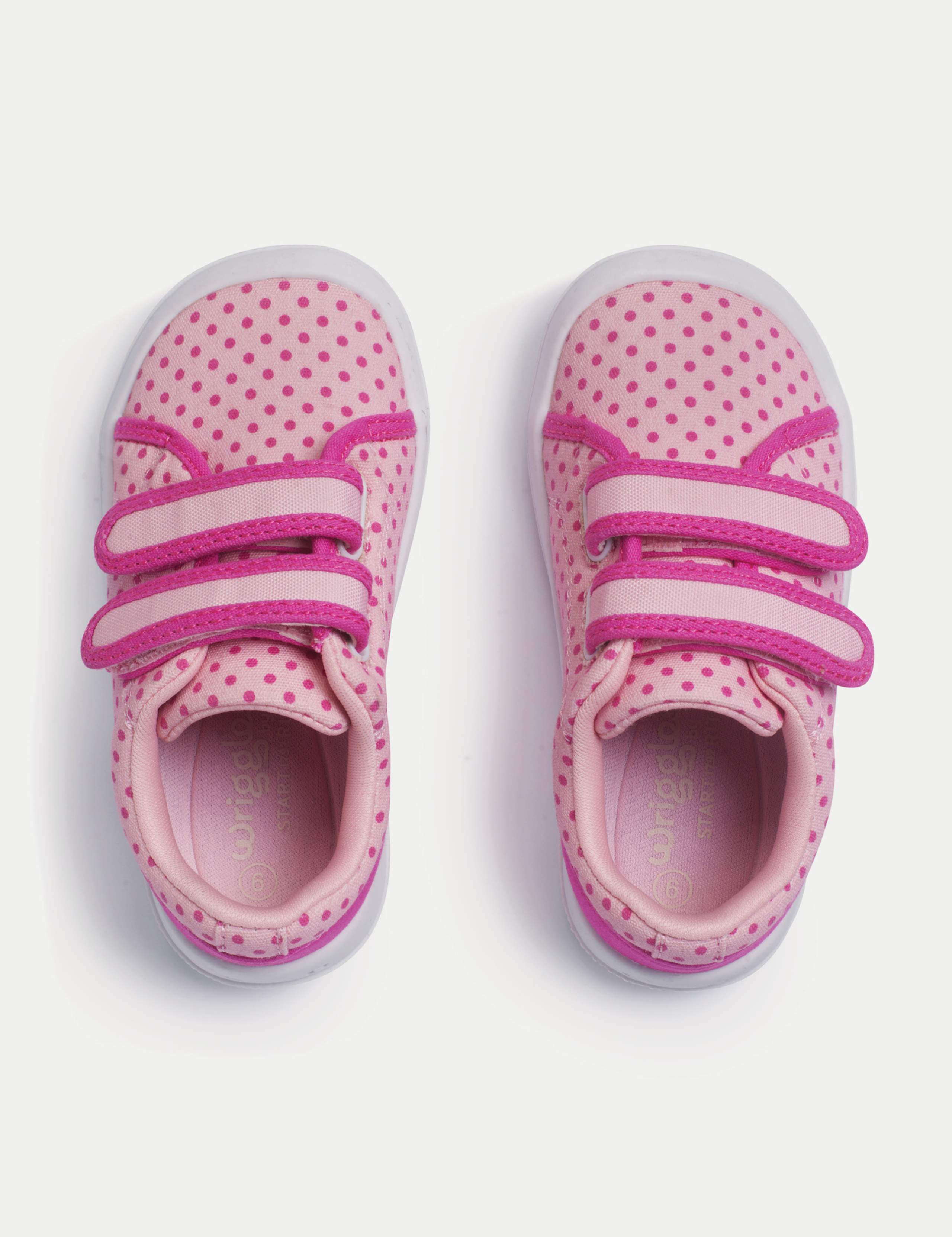 Kids' Canvas Polka Dot Riptape Trainers (3 Small - 7 Small) 2 of 6