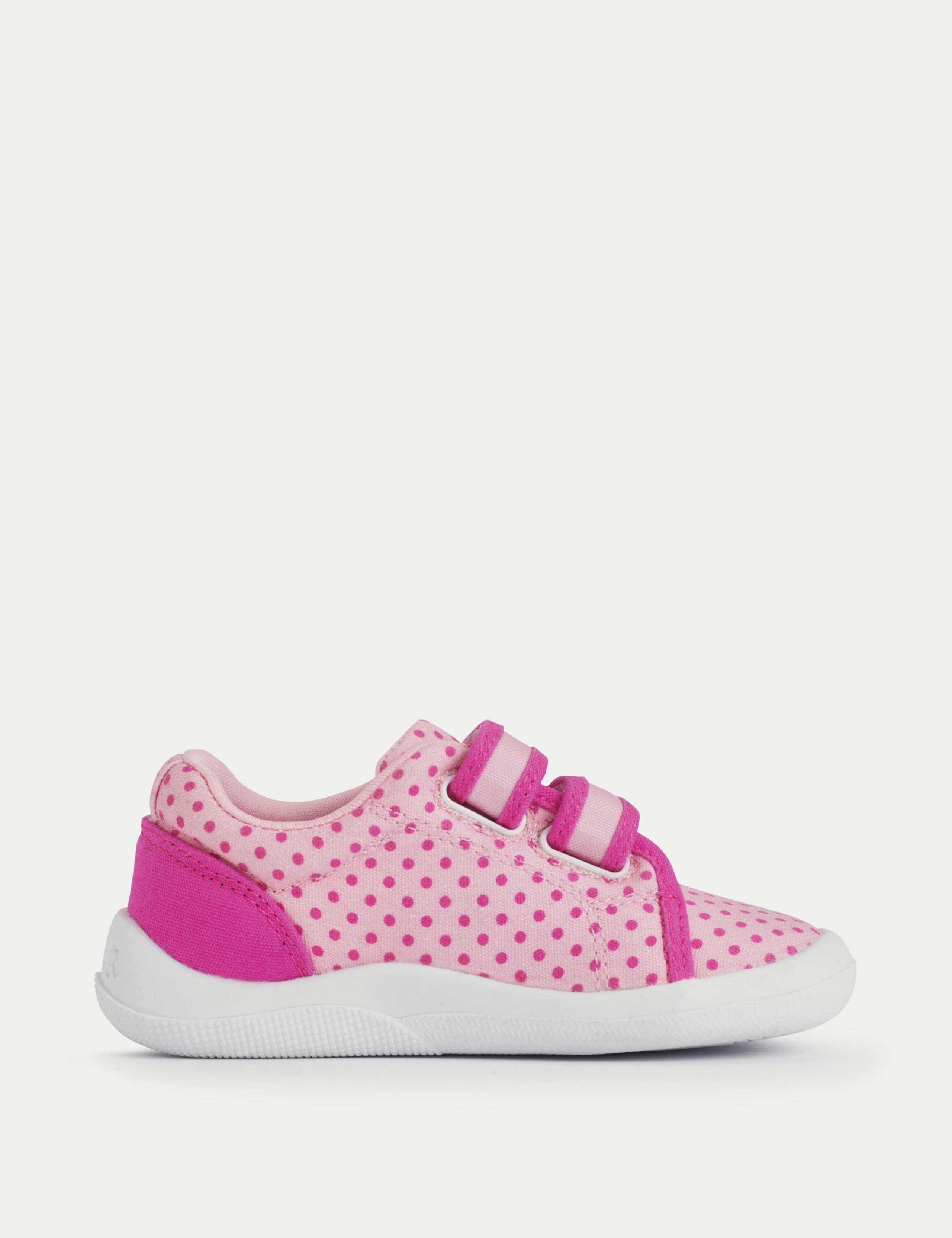 Kids' Canvas Polka Dot Riptape Trainers (3 Small - 7 Small) 3 of 6