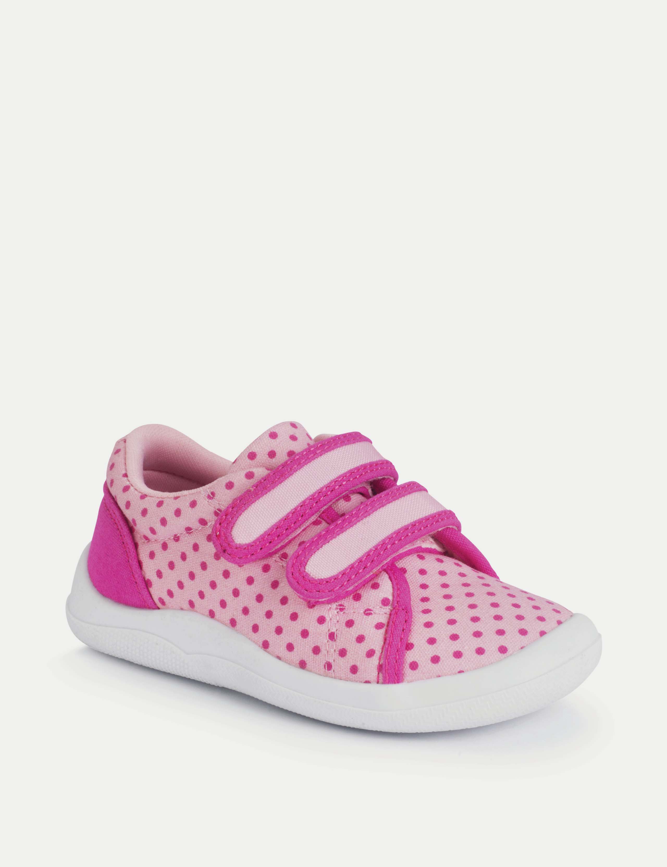 Kids' Canvas Polka Dot Riptape Trainers (3 Small - 7 Small) 4 of 6